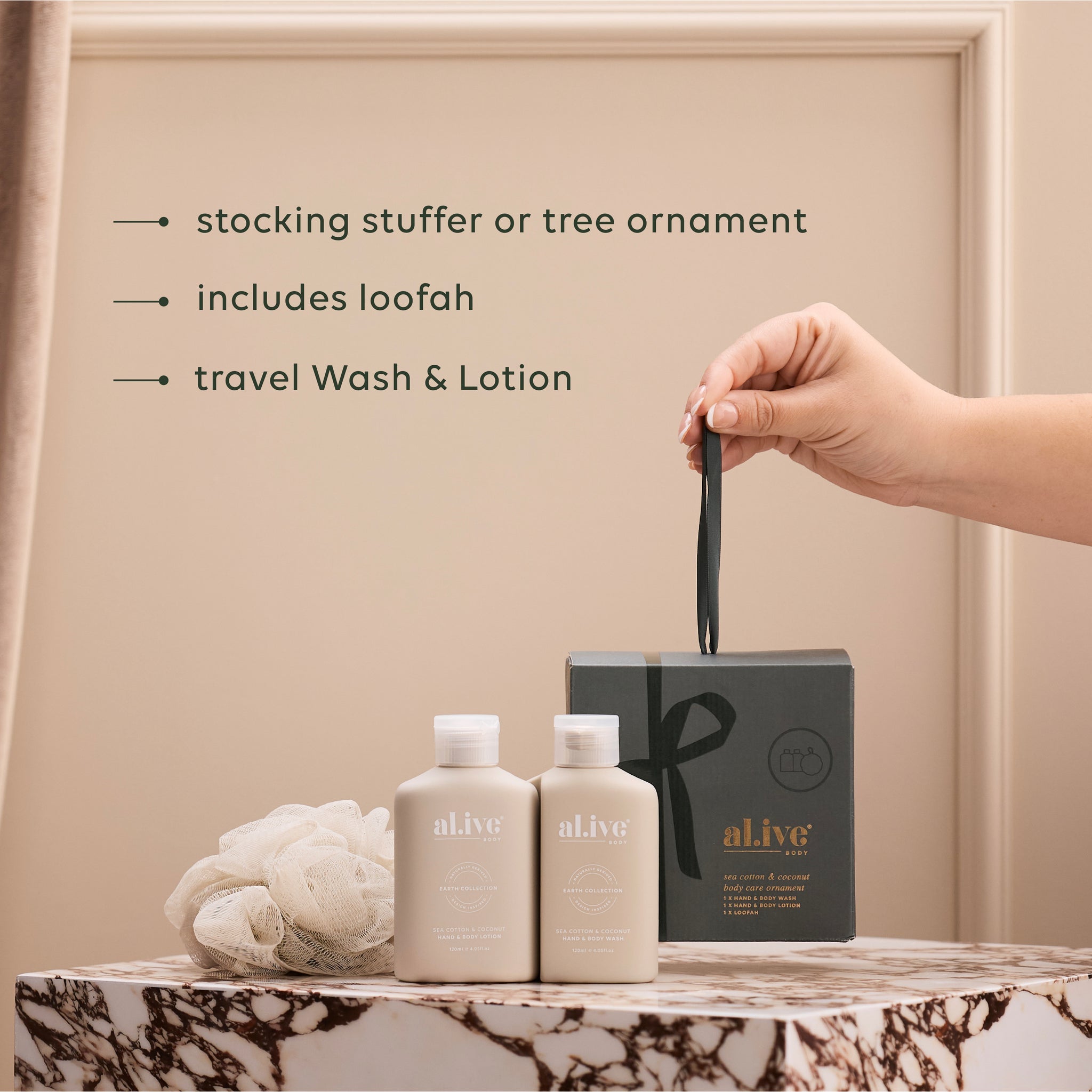Alive Body Travel Gift Set (Sea Cotton & Coconut)