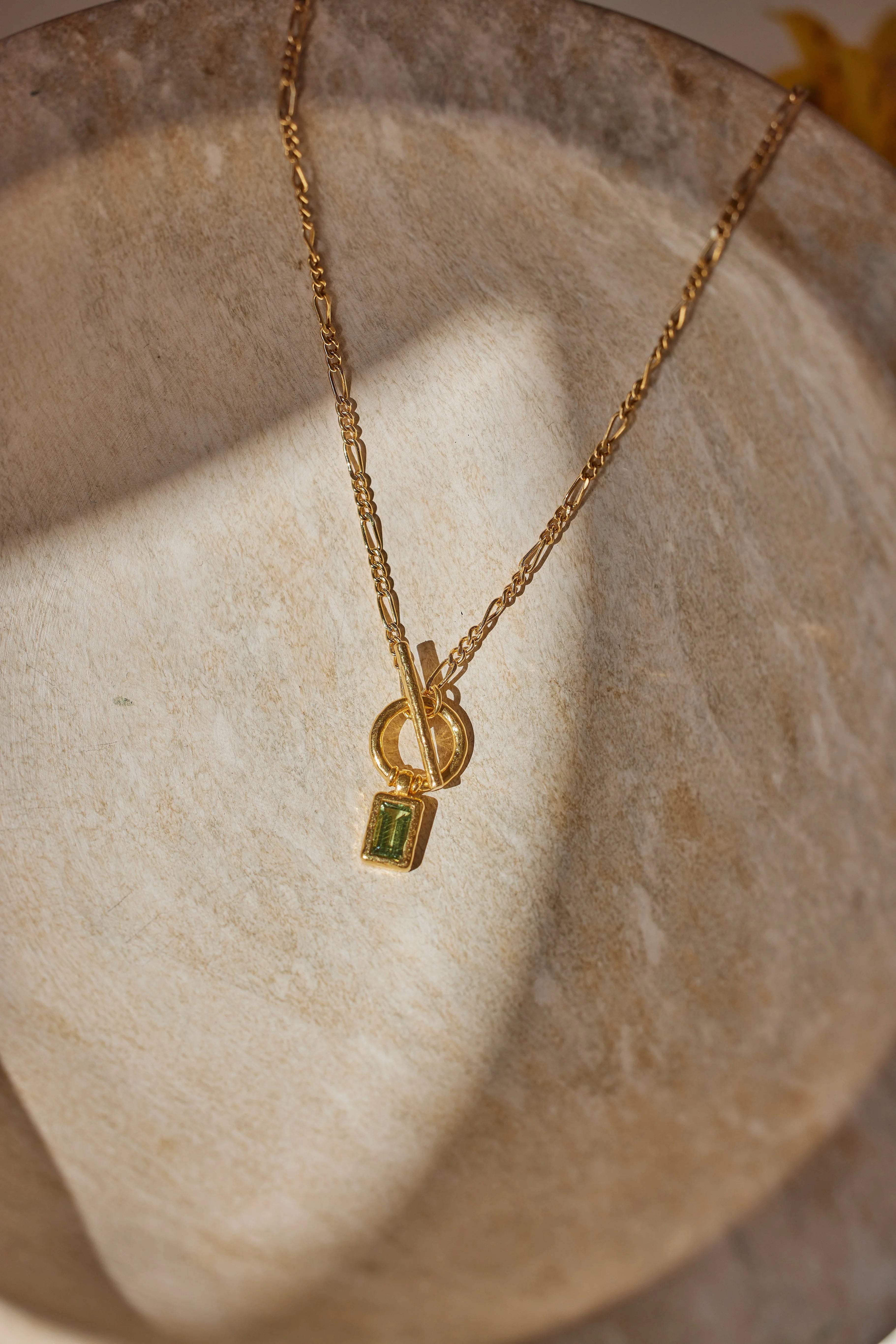 Apatite Gold Toggle Necklace by Toni May