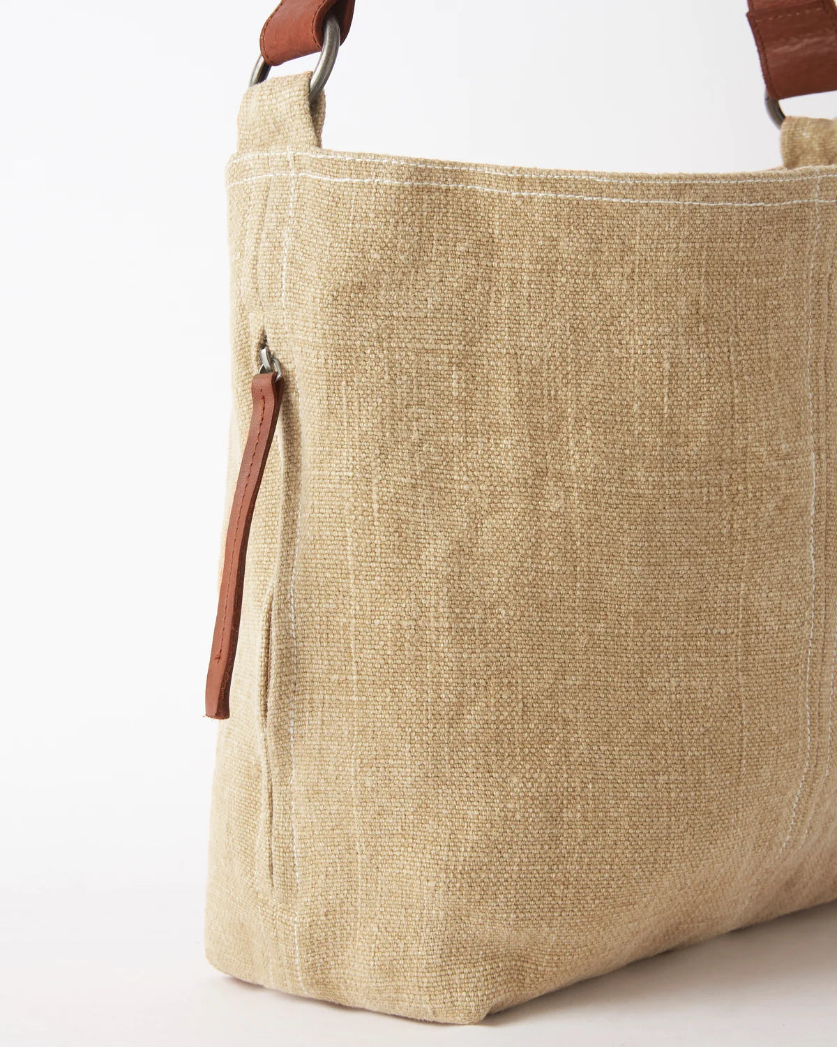 Natural Jute Bag with Leather Strap / Juju & Co