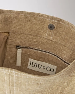 Natural Jute Bag with Leather Strap / Juju & Co