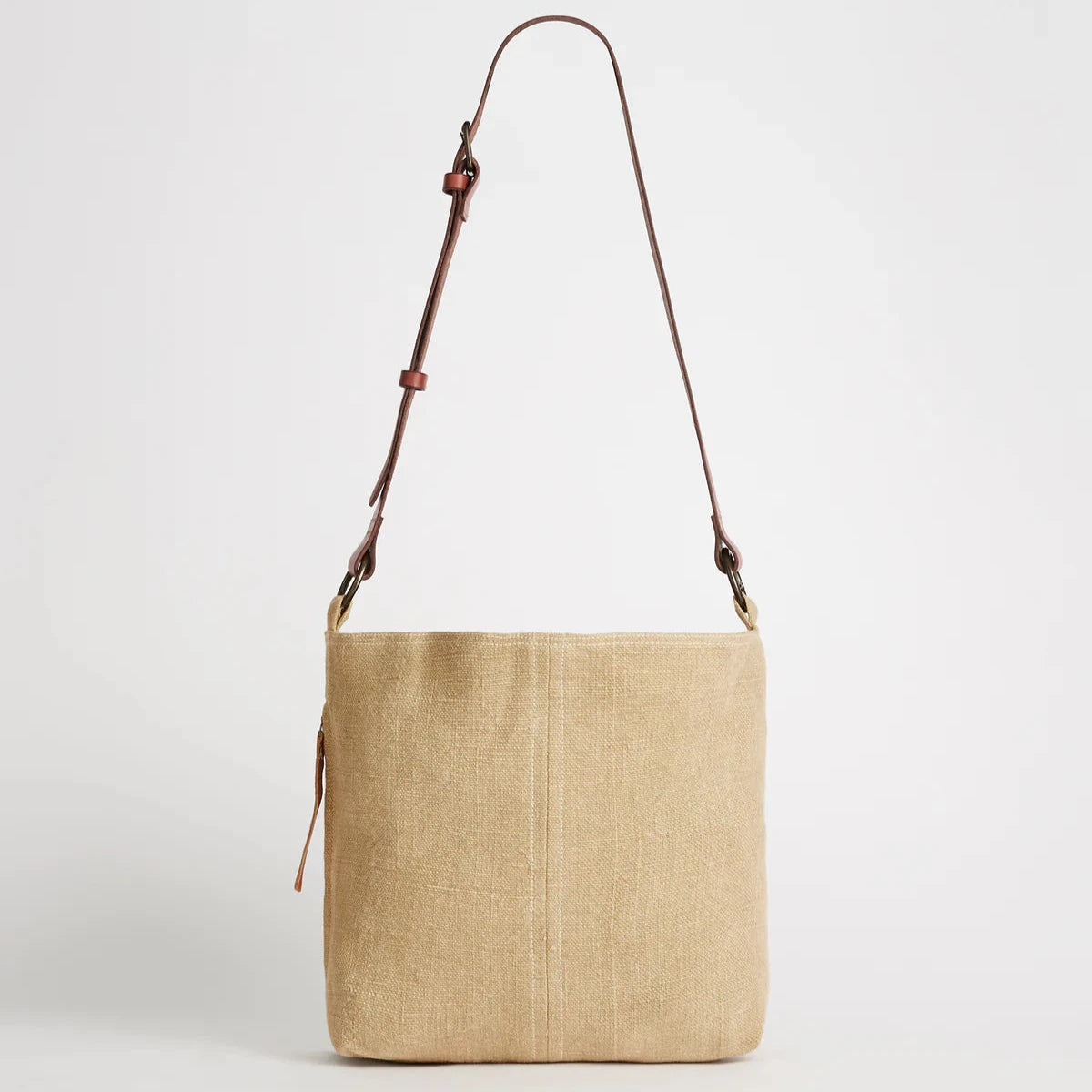 Natural Jute Bag with Leather Strap Juju Co1