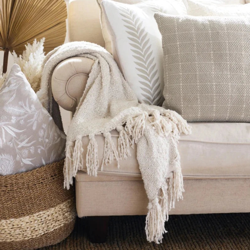 The 'Jade' Throw - Cream