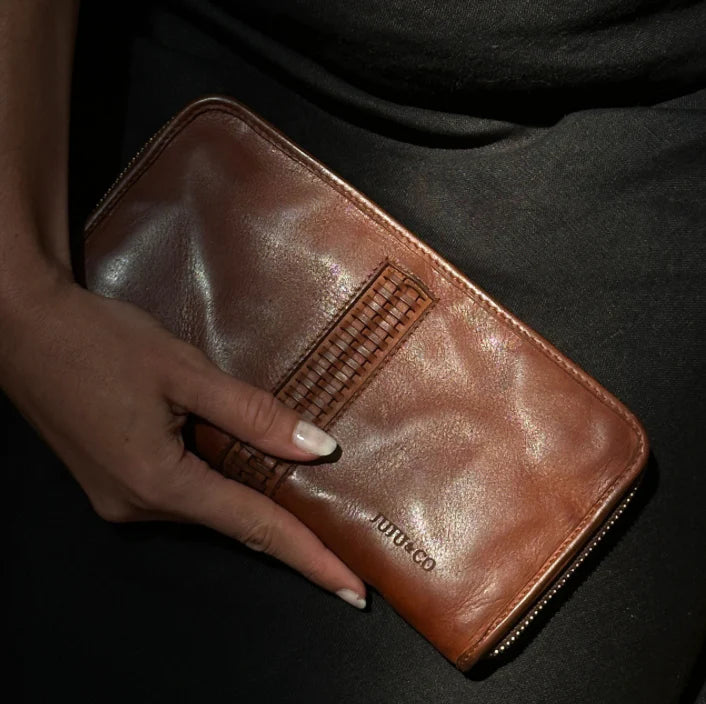 Braid Wallet by Juju & Co - Cognac