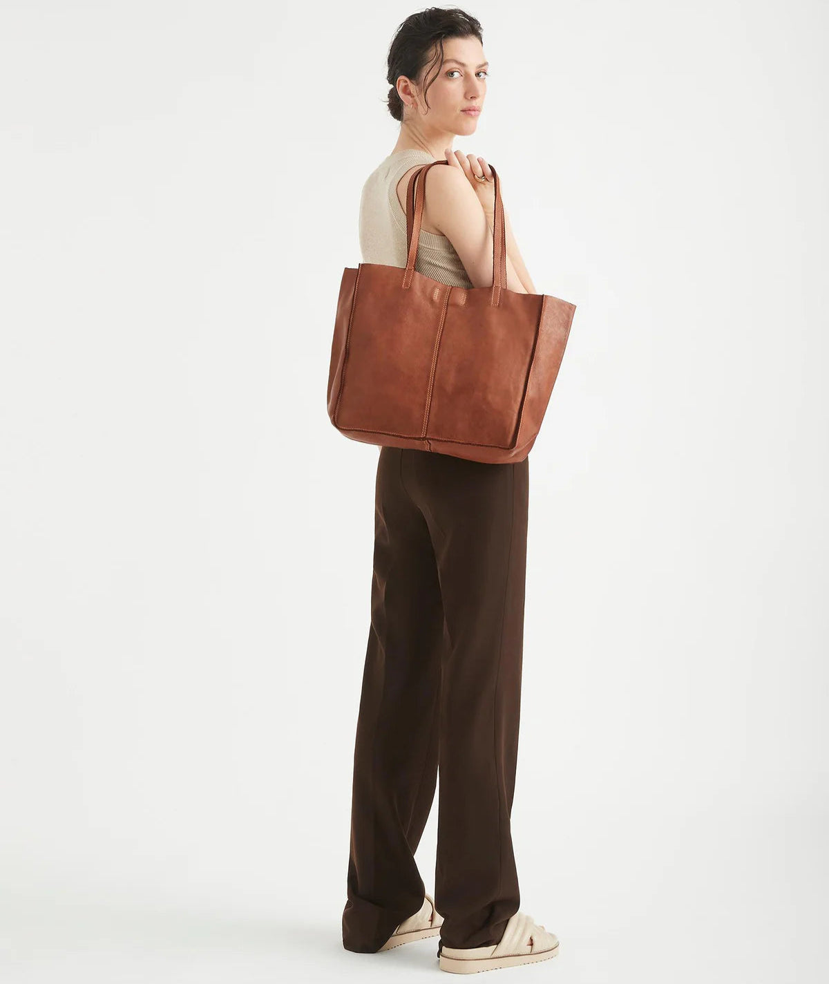 Baby Unlined Tote by Juju & Co - Cognac