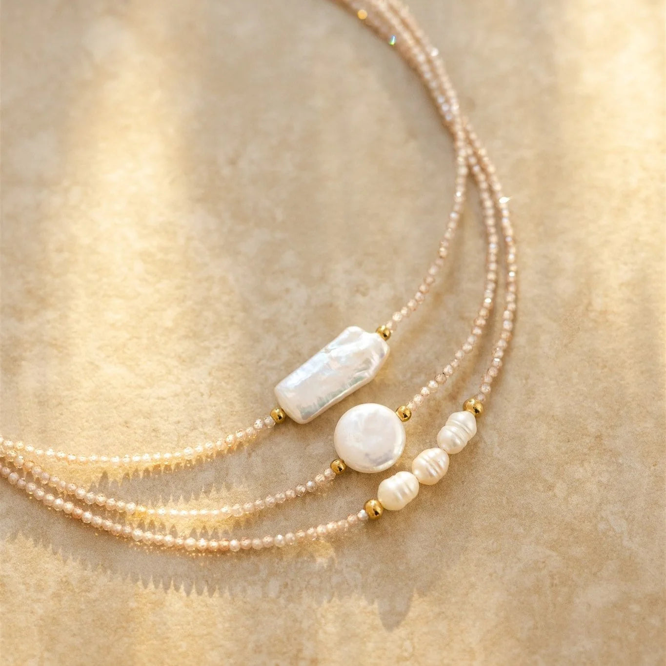 Koa Necklace (Rectangle Pearl) by Indigo & Wolfe