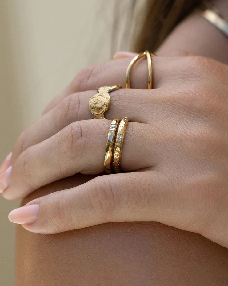 Lorenzo Gold Stacking Ring by Arms of Eve