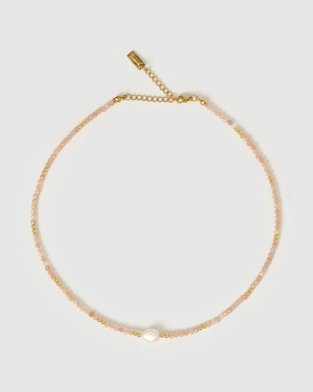 Mila Gemstone Necklace (Rose) by Arms of Eve