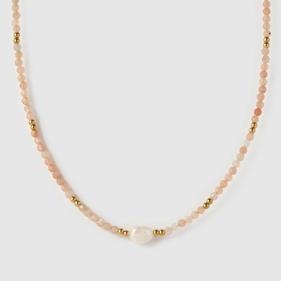 Mila Gemstone Necklace (Rose) by Arms of Eve