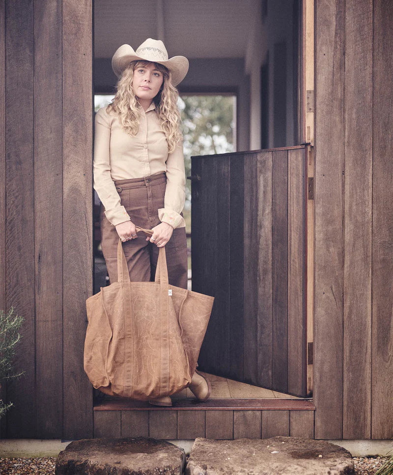 Market Canvas Tote Bag | Spicy Cowboy - Pony Rider