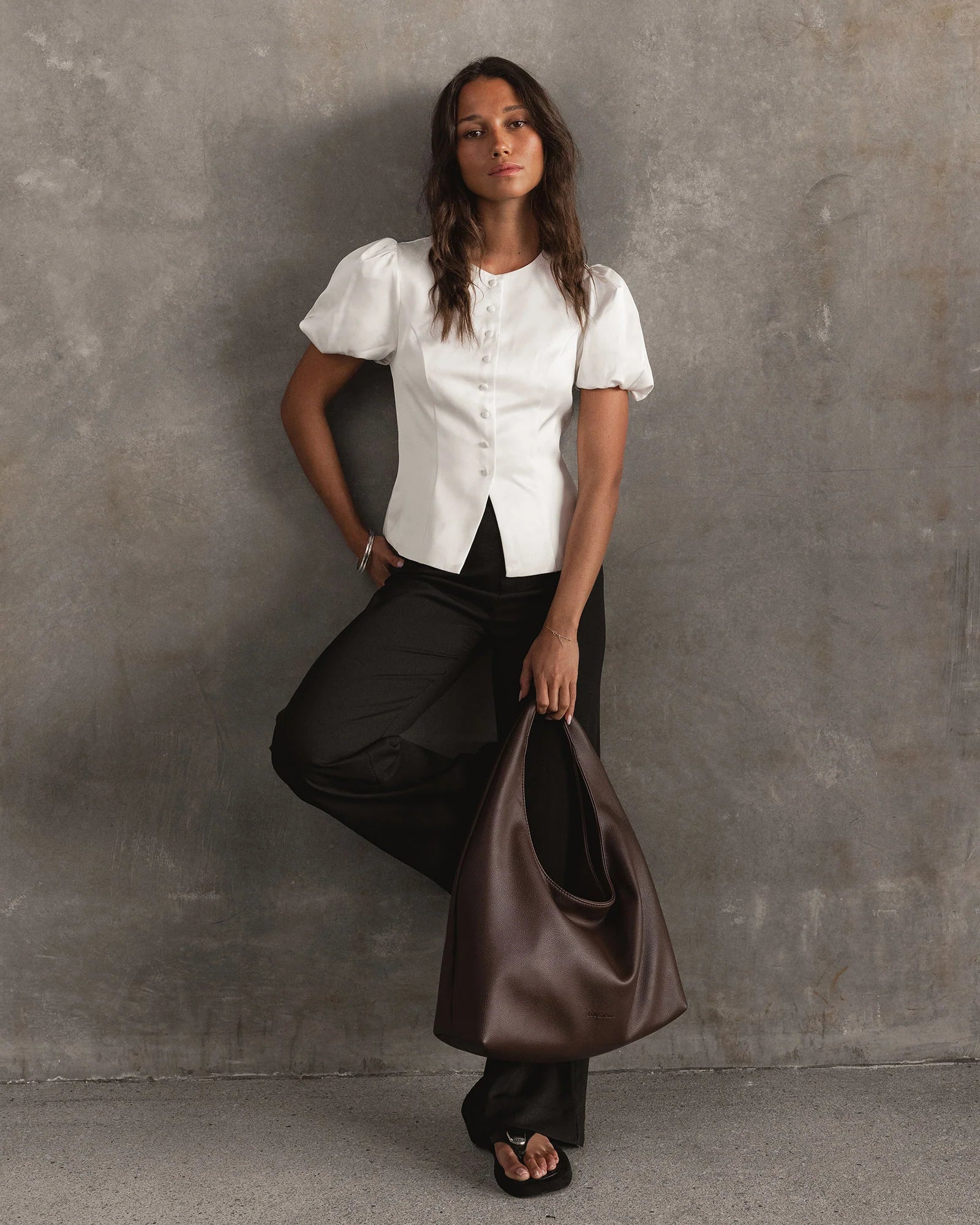 Monaco Shoulder Bag (Chocolate) by Louenhide