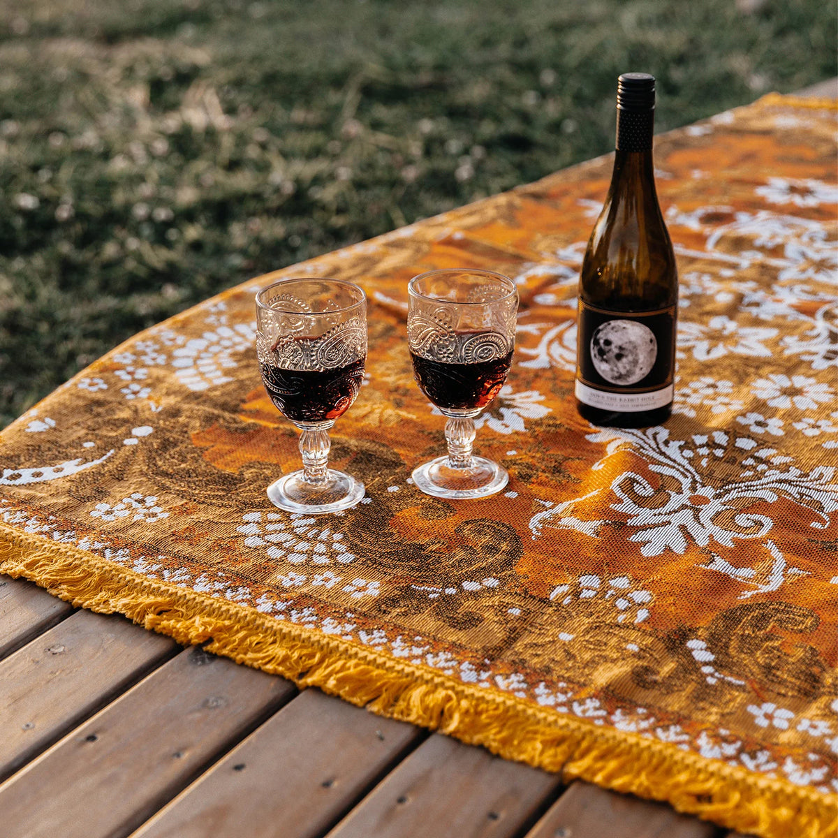 Ornate Floral Throw (Ginger) by Wandering Folk