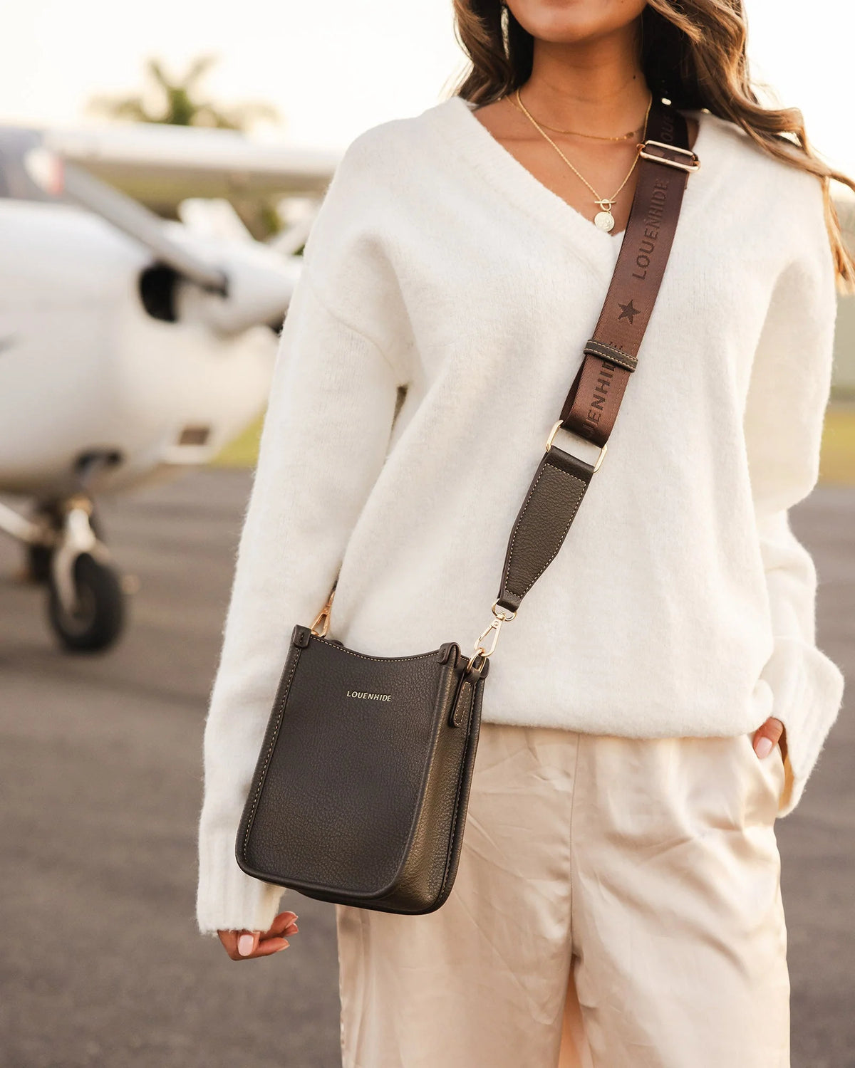 Parker Phone Crossbody Bag (Chocolate) by Louenhide