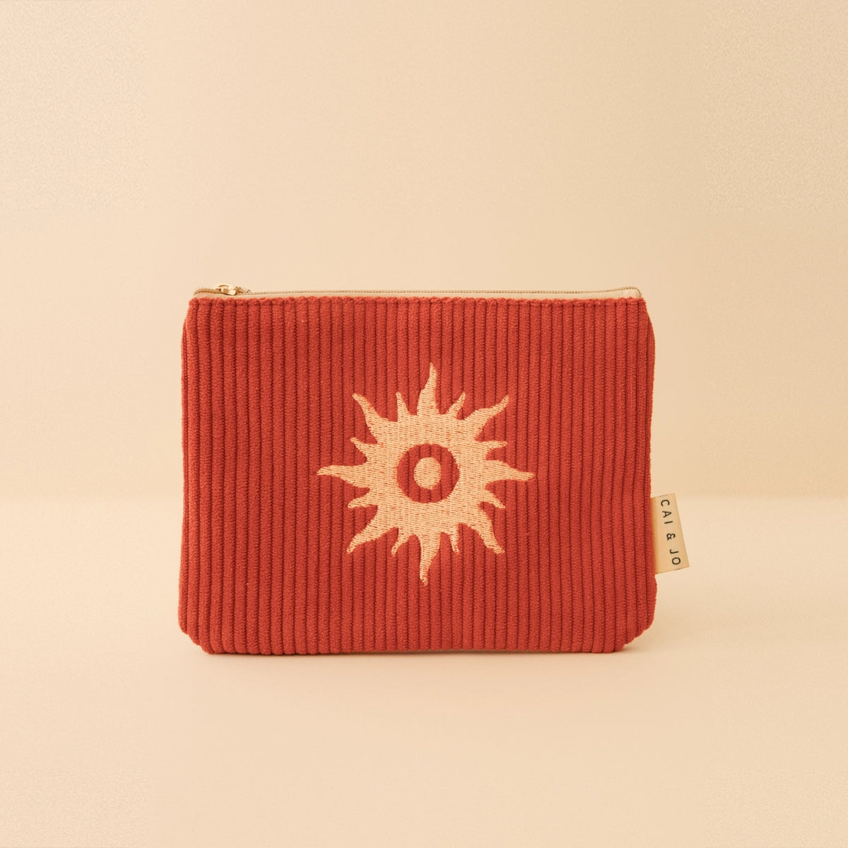 Corduroy Pouch (Rust Sun) by Cai & Jo