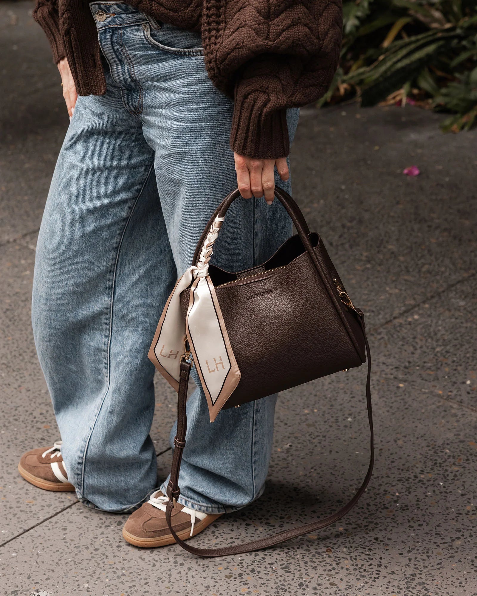 Steffie Mini Tote (Chocolate) by Louenhide