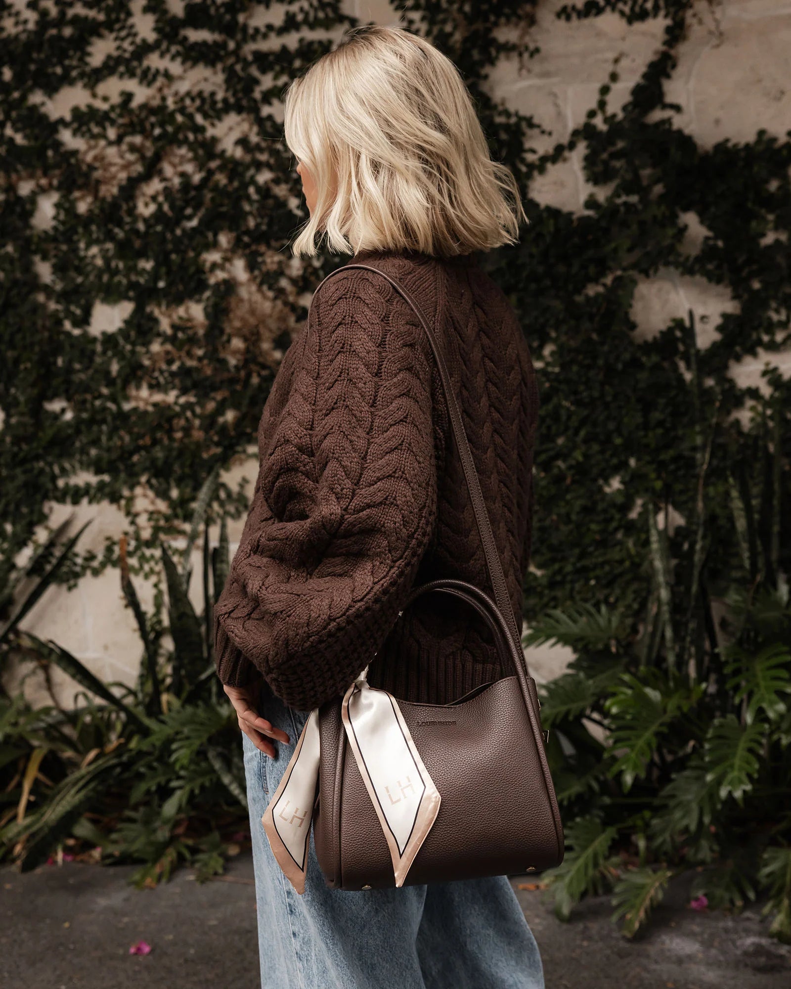 Steffie Mini Tote (Chocolate) by Louenhide