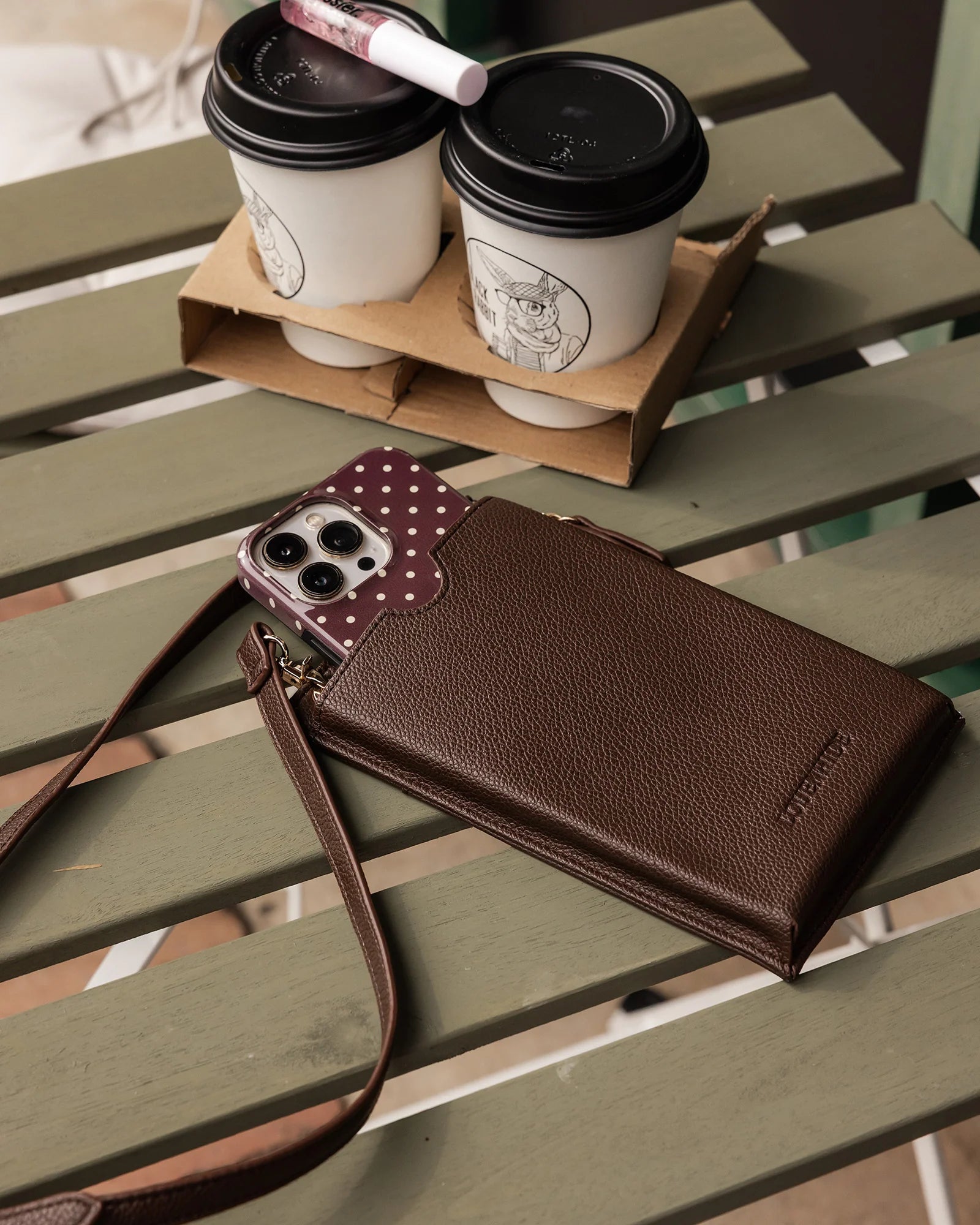 Suki Phone Bag (Chocolate) by Louenhide