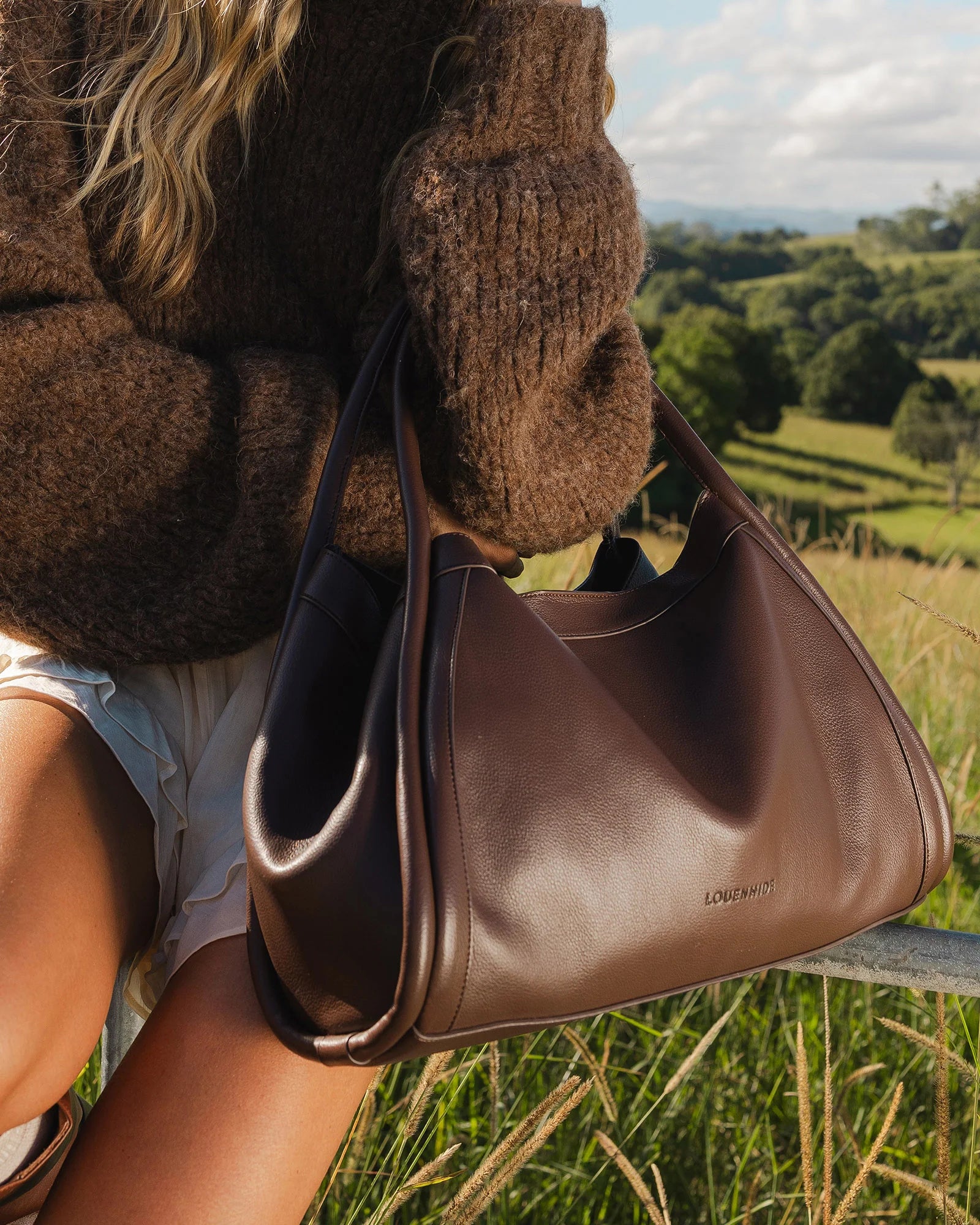 Mini Sutton Shoulder Bag (Chocolate) by Louenhide