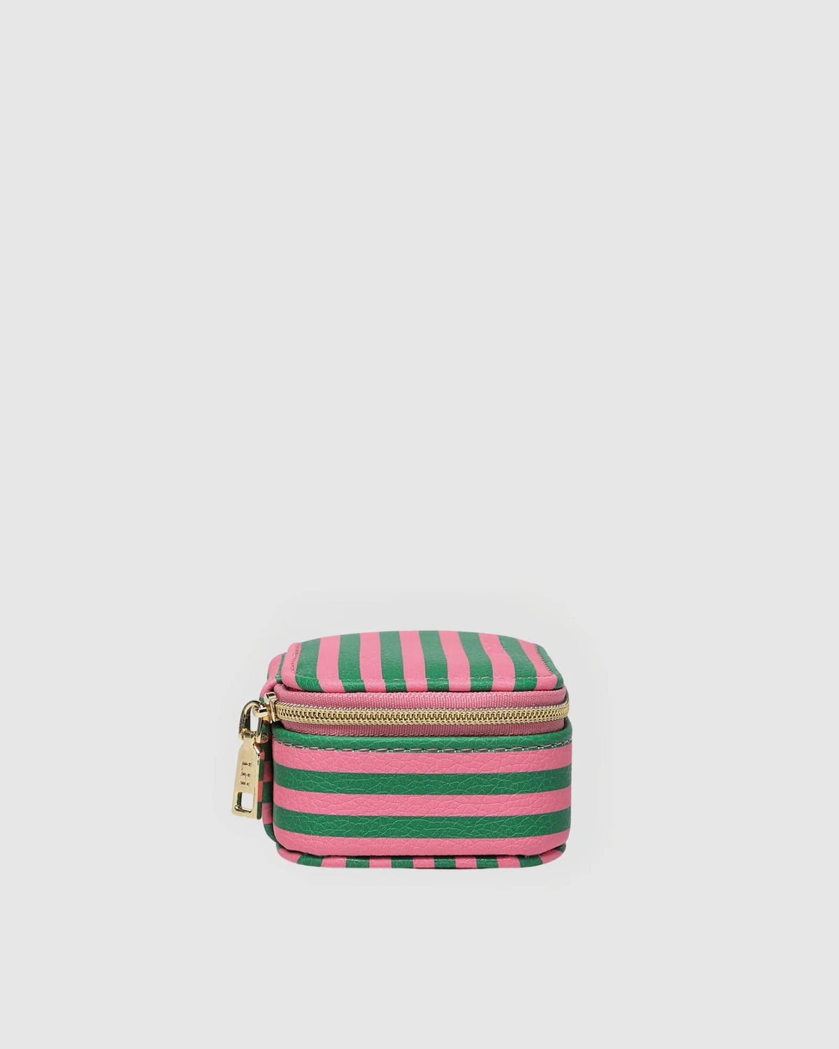 Suzie Stripe Jewellery Box (Green/Bubblegum Pink) by Louenhide