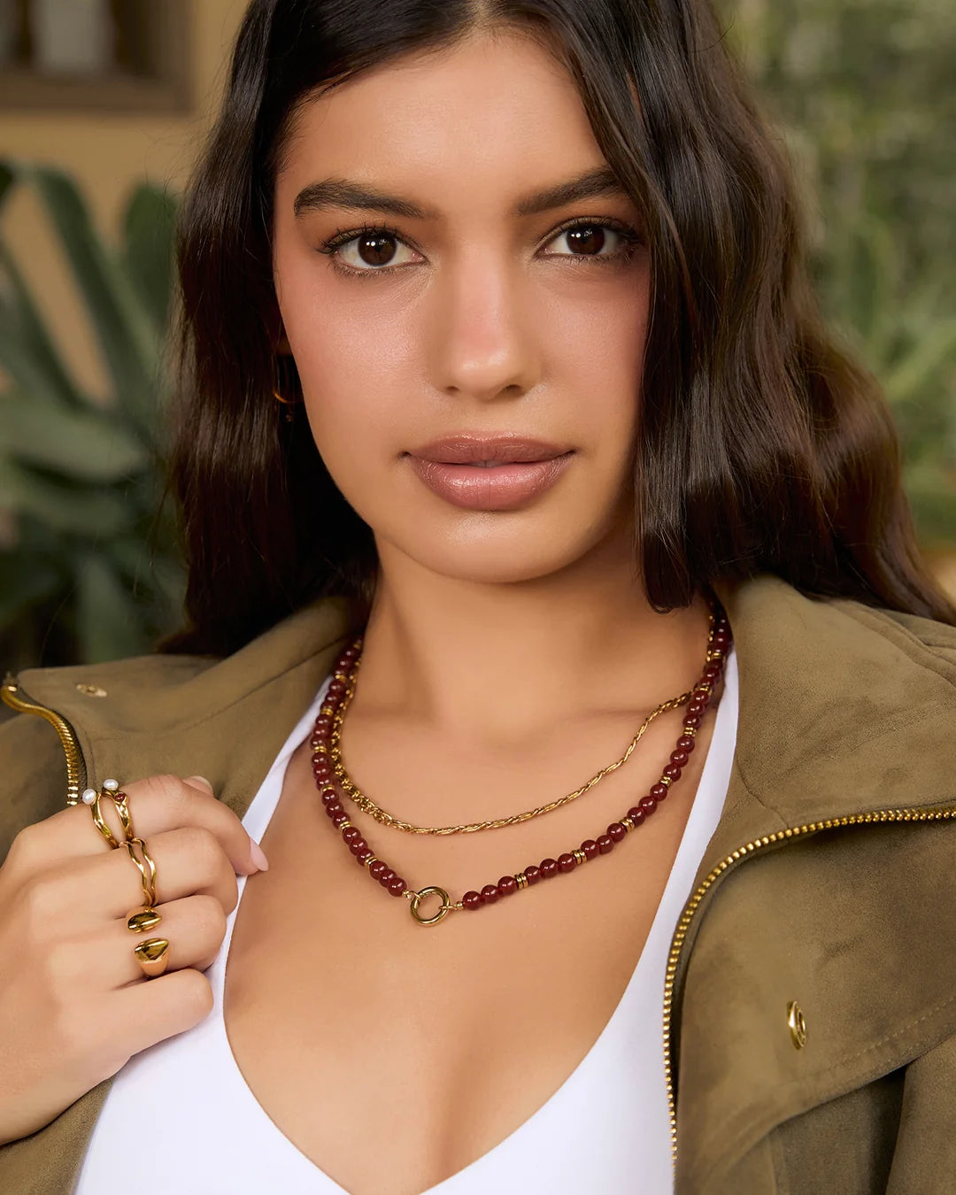 Tallulah Necklace (Red Agate) Arms of Eve