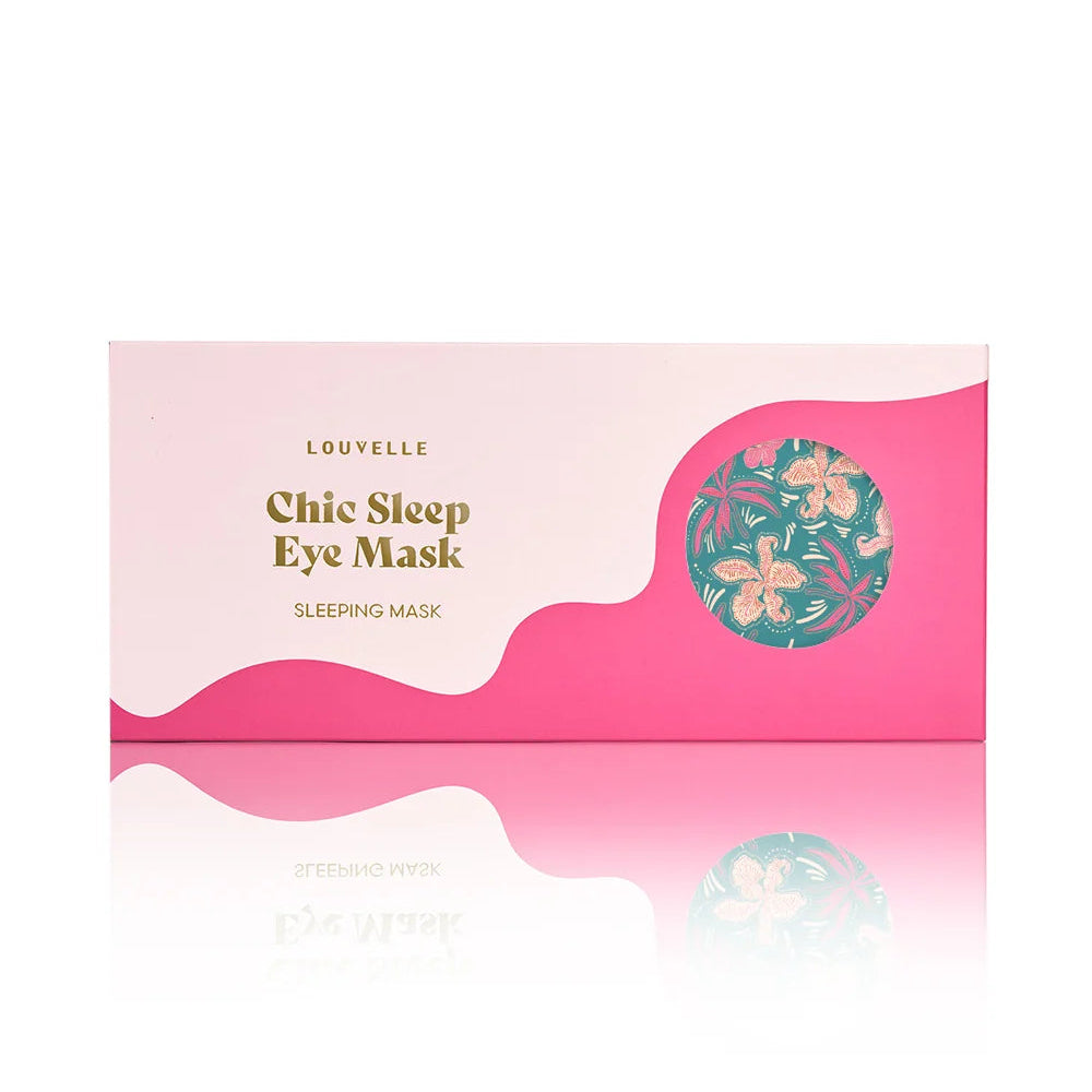 Teal Hibiscus Satin Eye Mask by Louvelle
