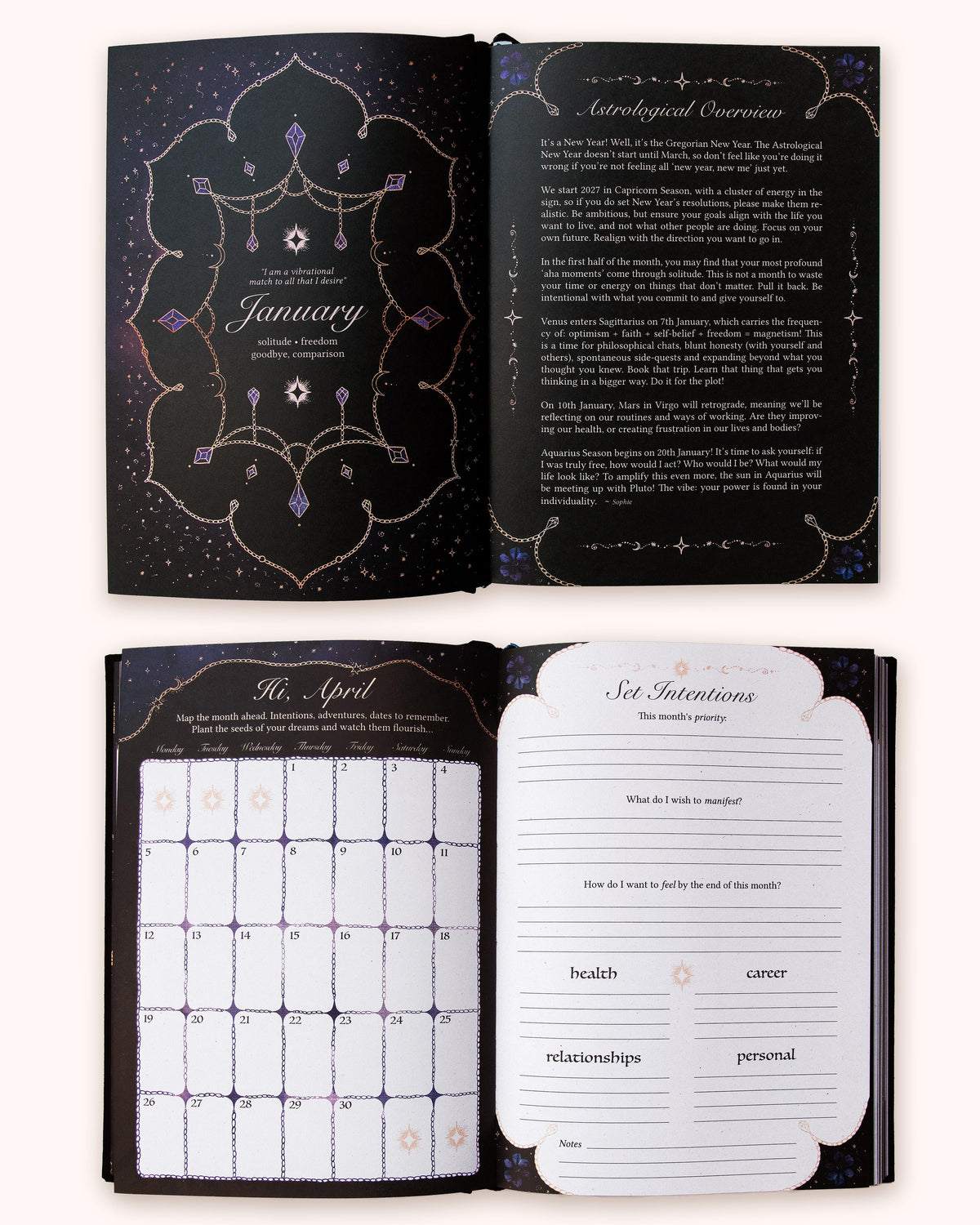 2027 Year of Growth Diary by Dreamy Moons - Midnight