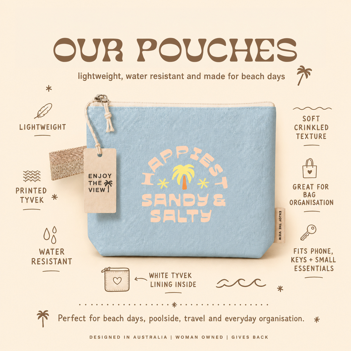 Pink Sun Lightweight Travel Pouch by Enjoy the View
