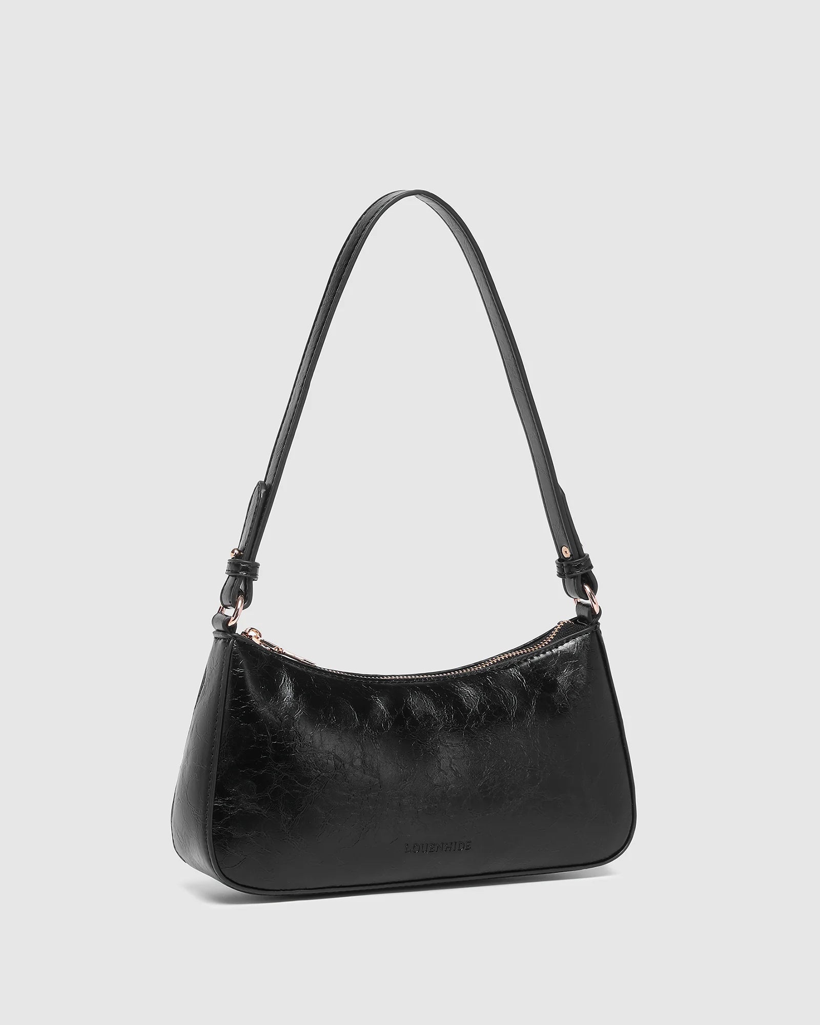 Jacqueline Shoulder Bag (Black Patent) by Louenhide