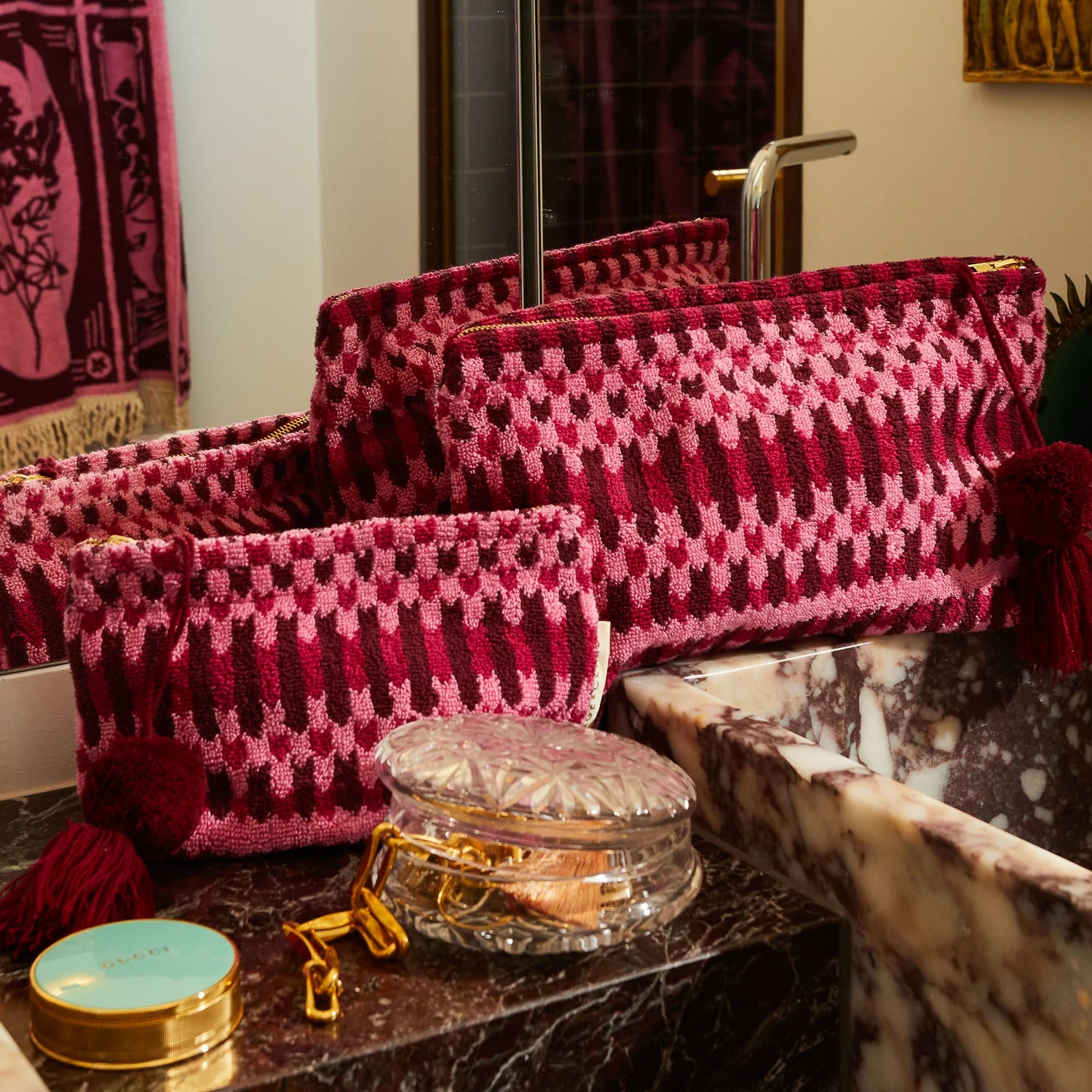 Arlette Terry Pouch (Small) - Cosmo Pink by Sage & Clare