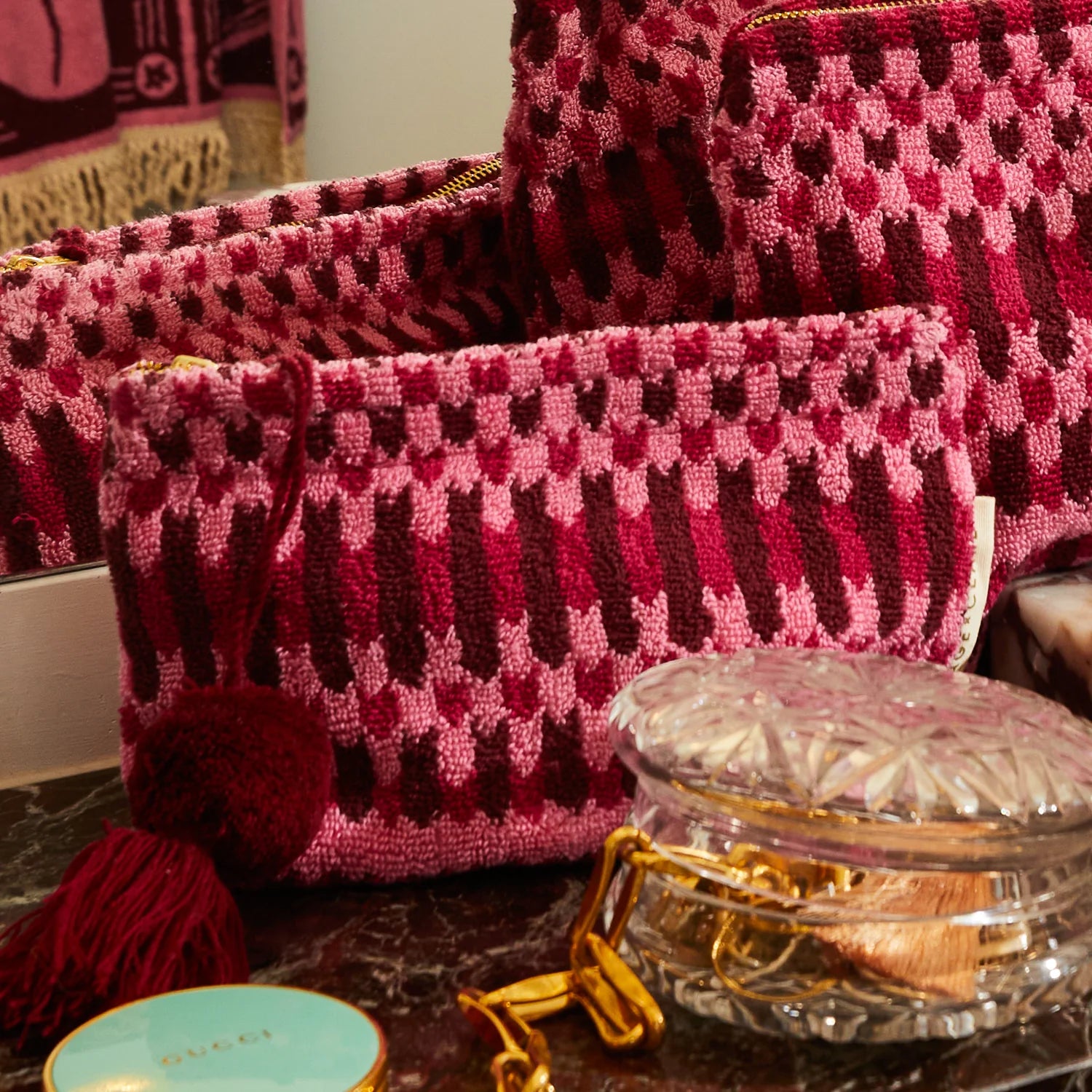 Arlette Terry Pouch (Small) - Cosmo Pink by Sage & Clare