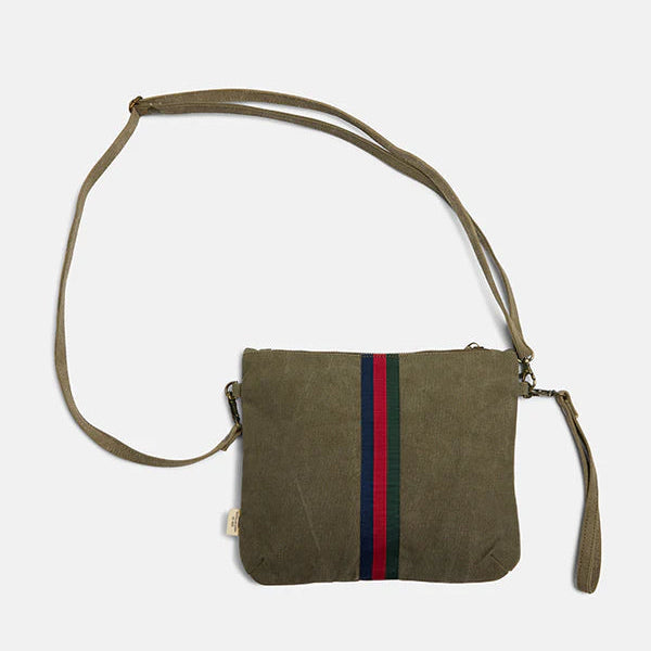 Pony Rider - Escapee Clutch Bag with Strap / Upcycled Khaki