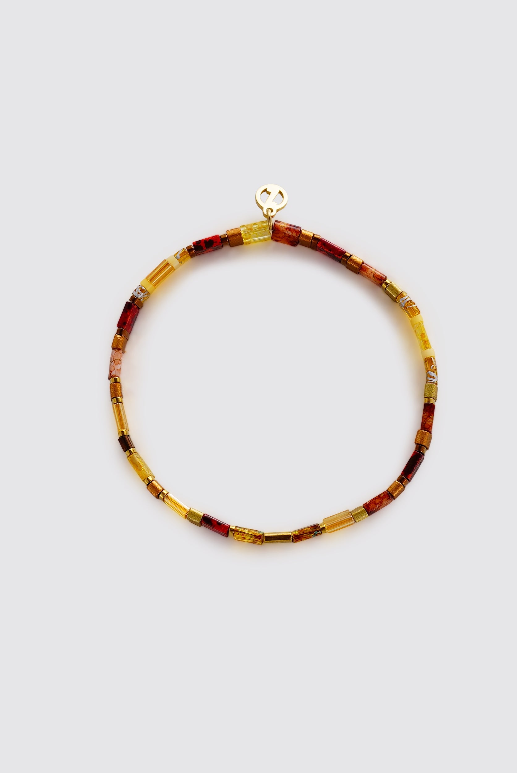 Tile Bracelet (Red/Gold) by Zafino