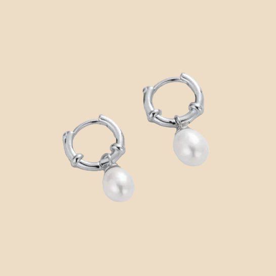Tessa Pearl Hoop by Zafino (Gold or Silver)