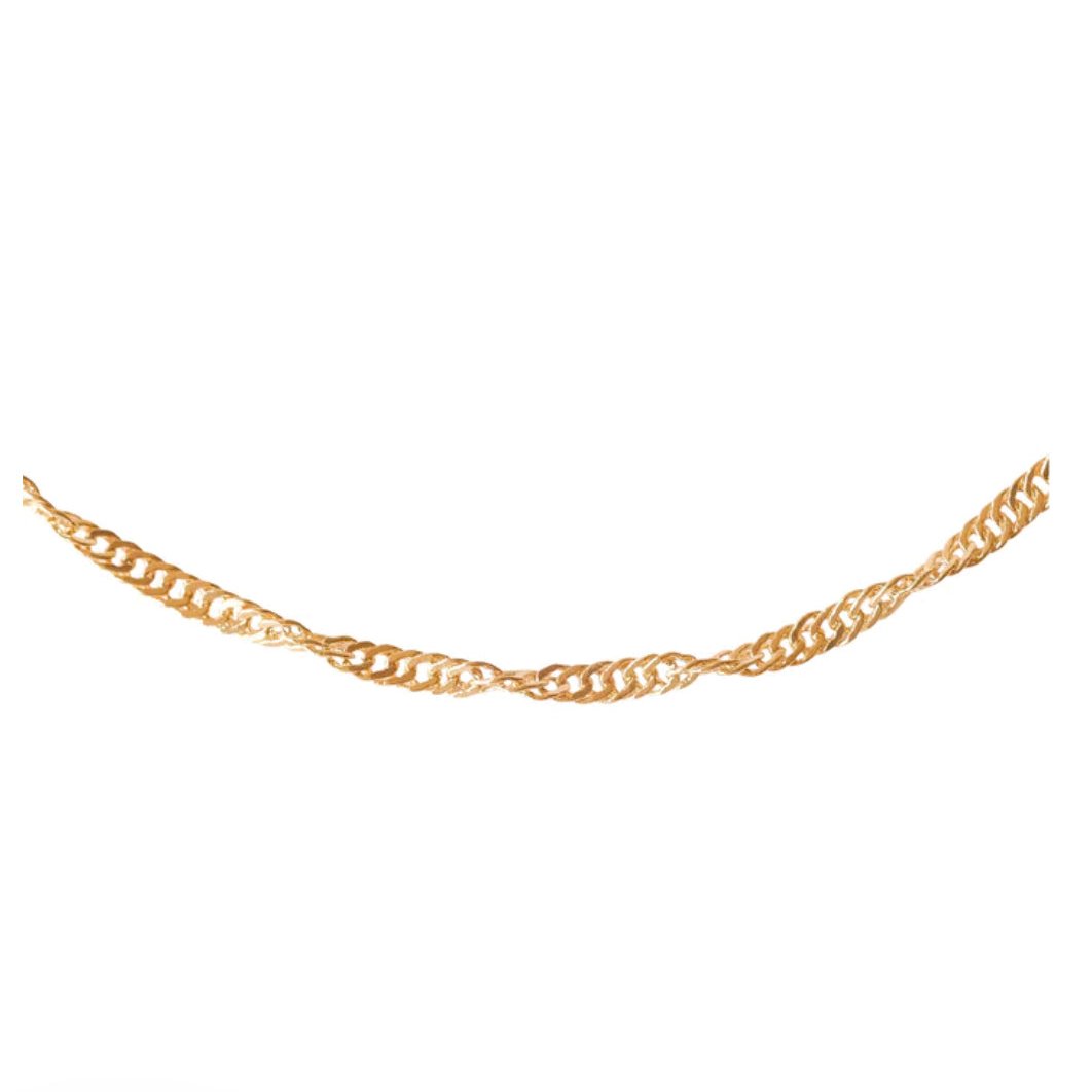 Singapore & Cuban Chain Necklaces - 18k Gold Filled
