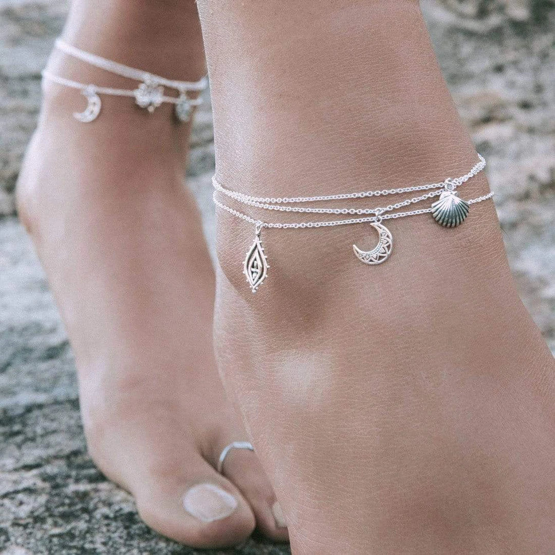 Sterling Silver Midsummer Star Anklets