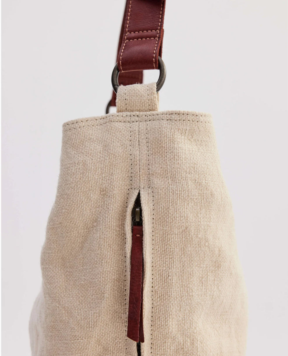 Jute Bag (Natural) with Leather Strap by Juju & Co