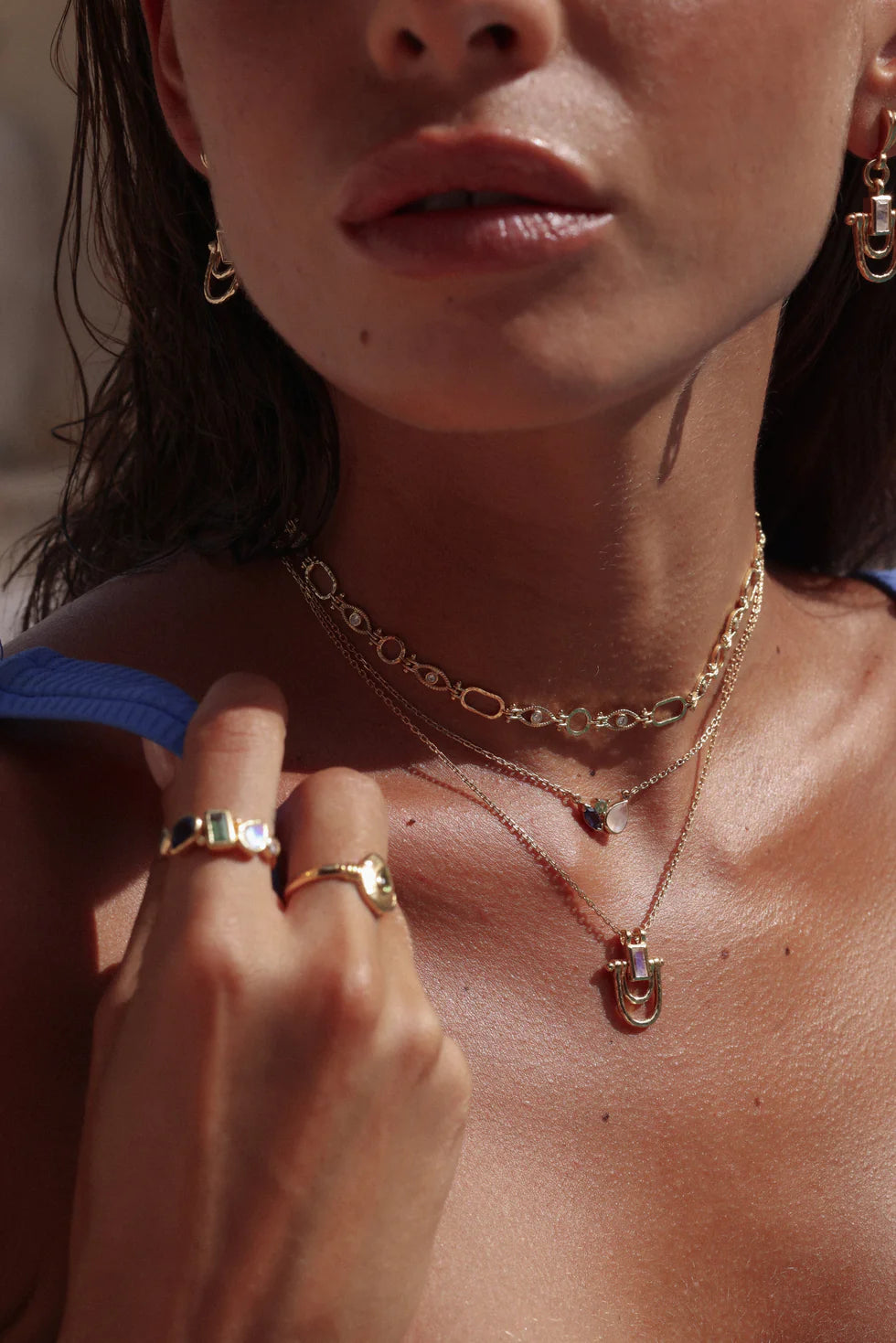 Allegra Moonstone Gold Necklace by Toni May