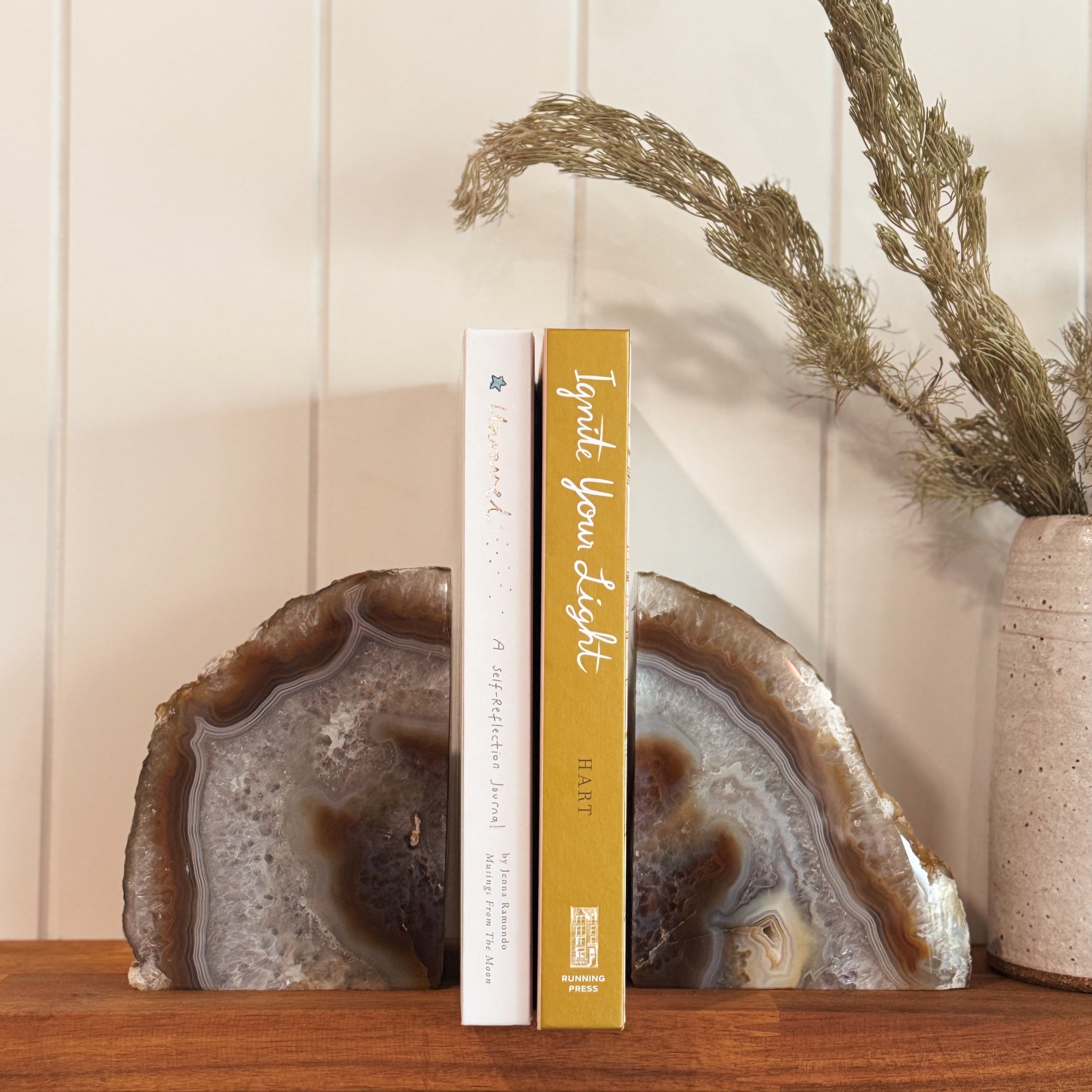 Agate bookends - Large - Brown/Grey