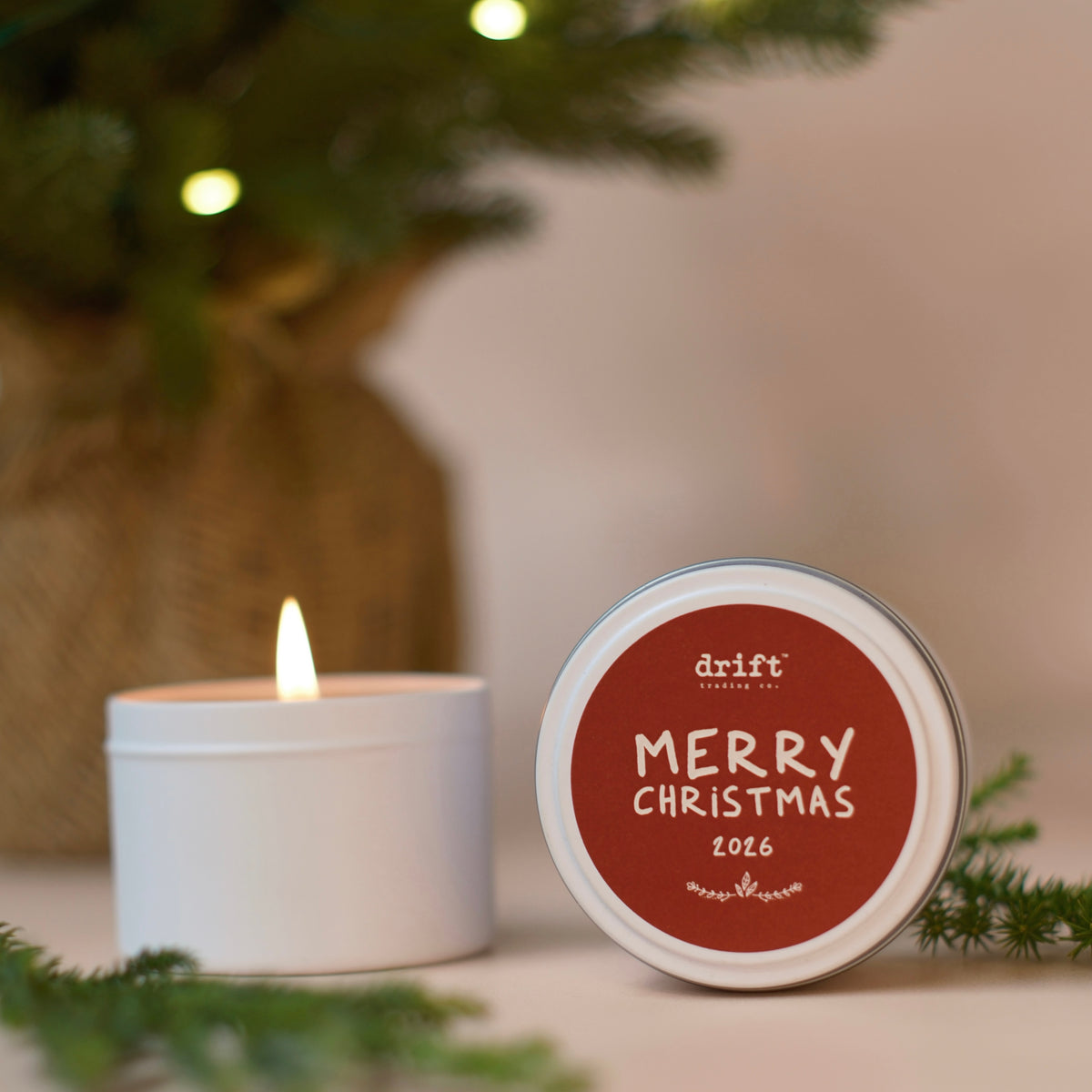 'MERRY CHRISTMAS' - Travel Tin Candle