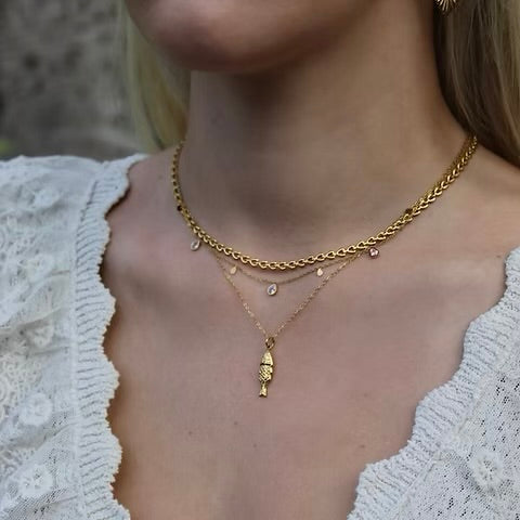 Fish Pendant Necklace by Luna & Mac