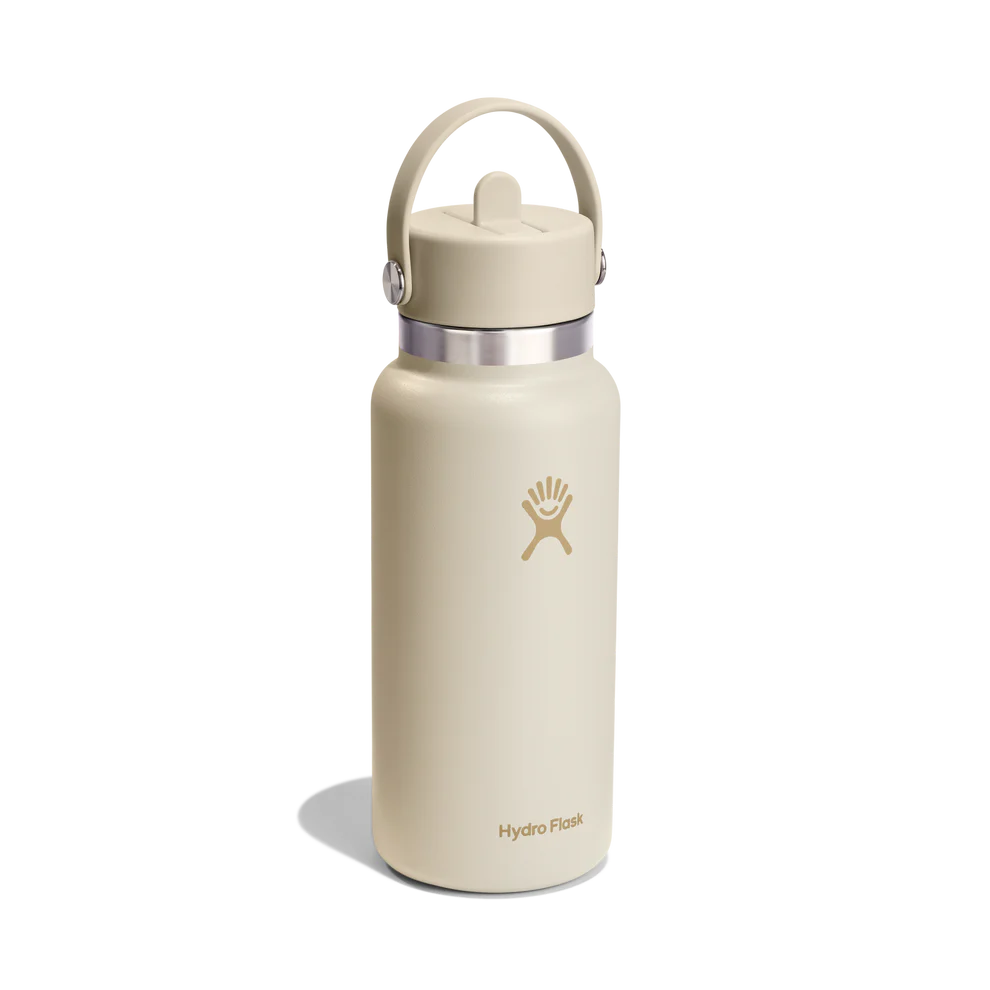 Hydroflask 946ml Wide Mouth with Flex Straw Cap - Coconut