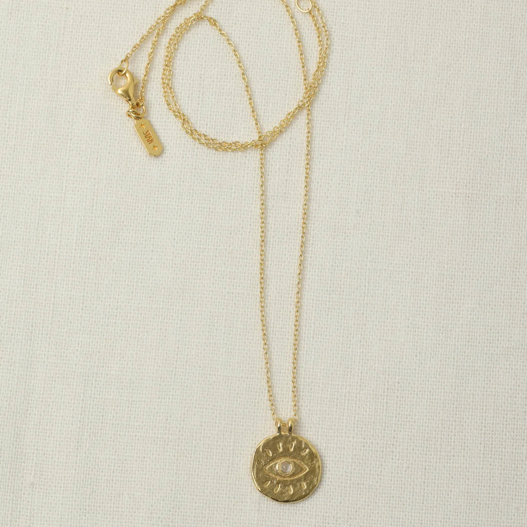 All Seeing Eye Necklace by Midsummer Star - Gold / Moonstone