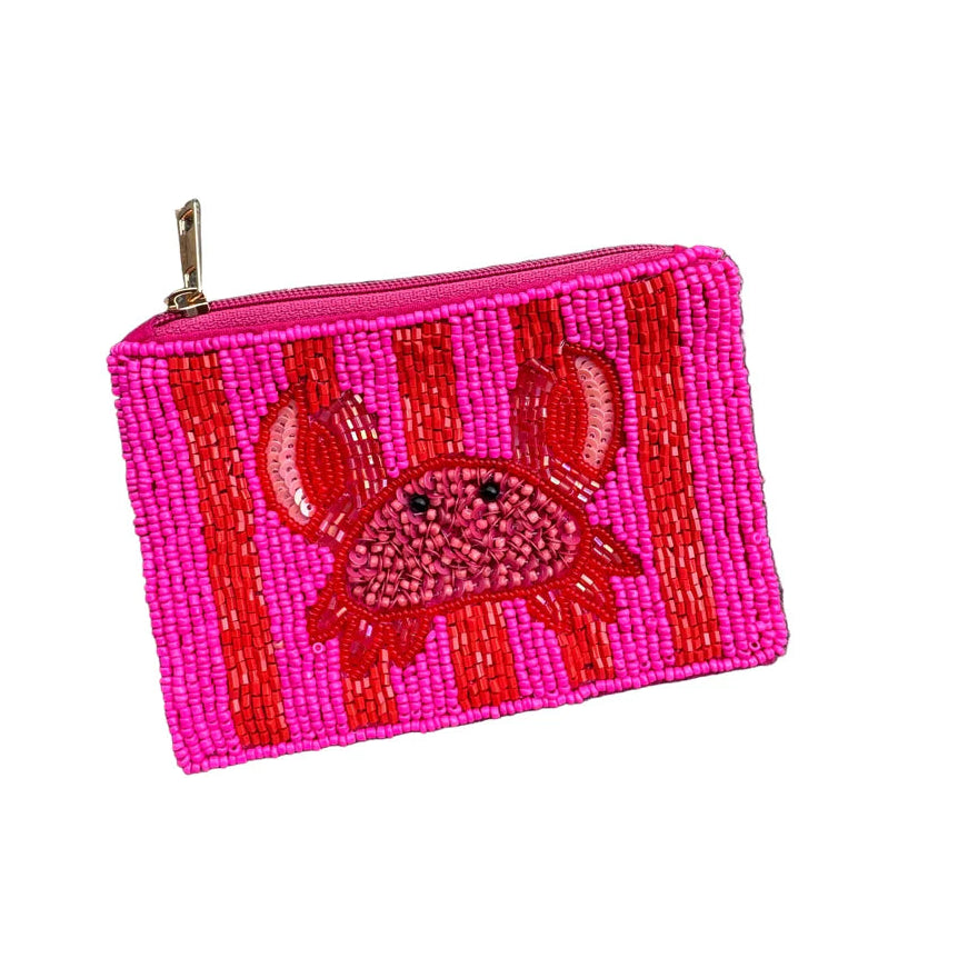 Pinchy Crab Beaded Coin Purse (by Mink & Me)