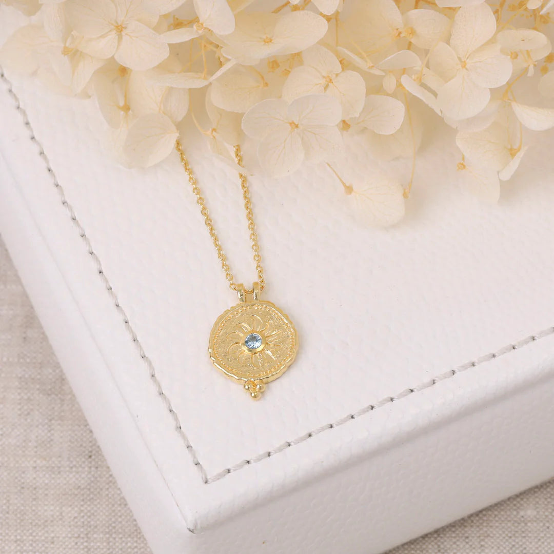 Helios Blue Topaz Necklace by Midsummer Star - Gold