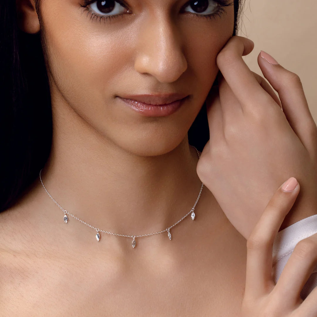 Glistening Drops Choker by Midsummer Star - Gold or Silver