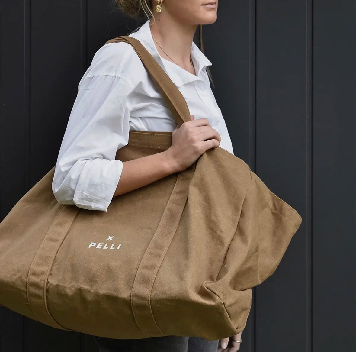 Beachy Keen Waxed Canvas Beach Bag - Chai Tea