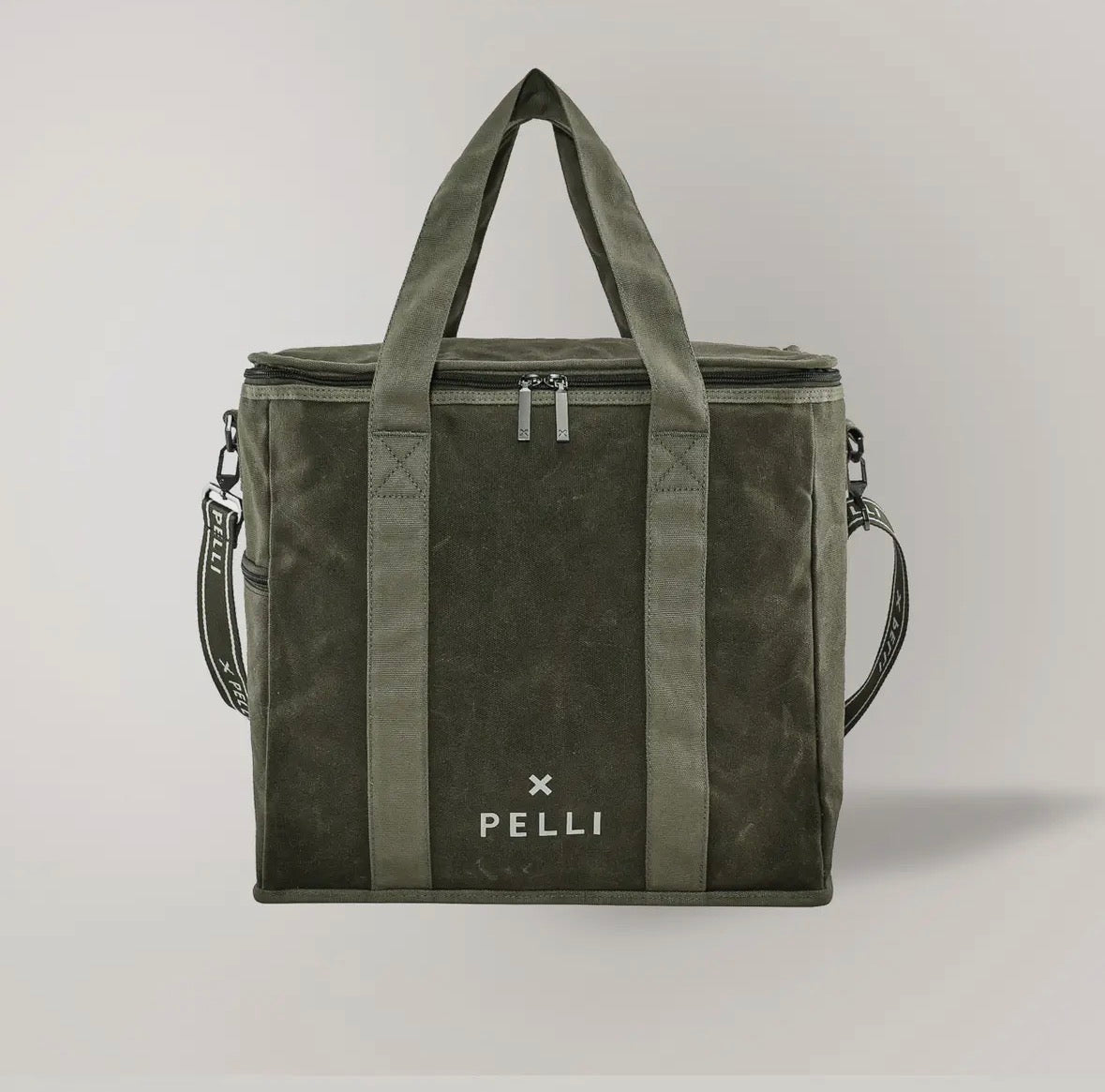 Chill Homie Crossbody - Waxed Canvas Large Cooler Bag with Shoulder Strap (Burnt Olive Green)