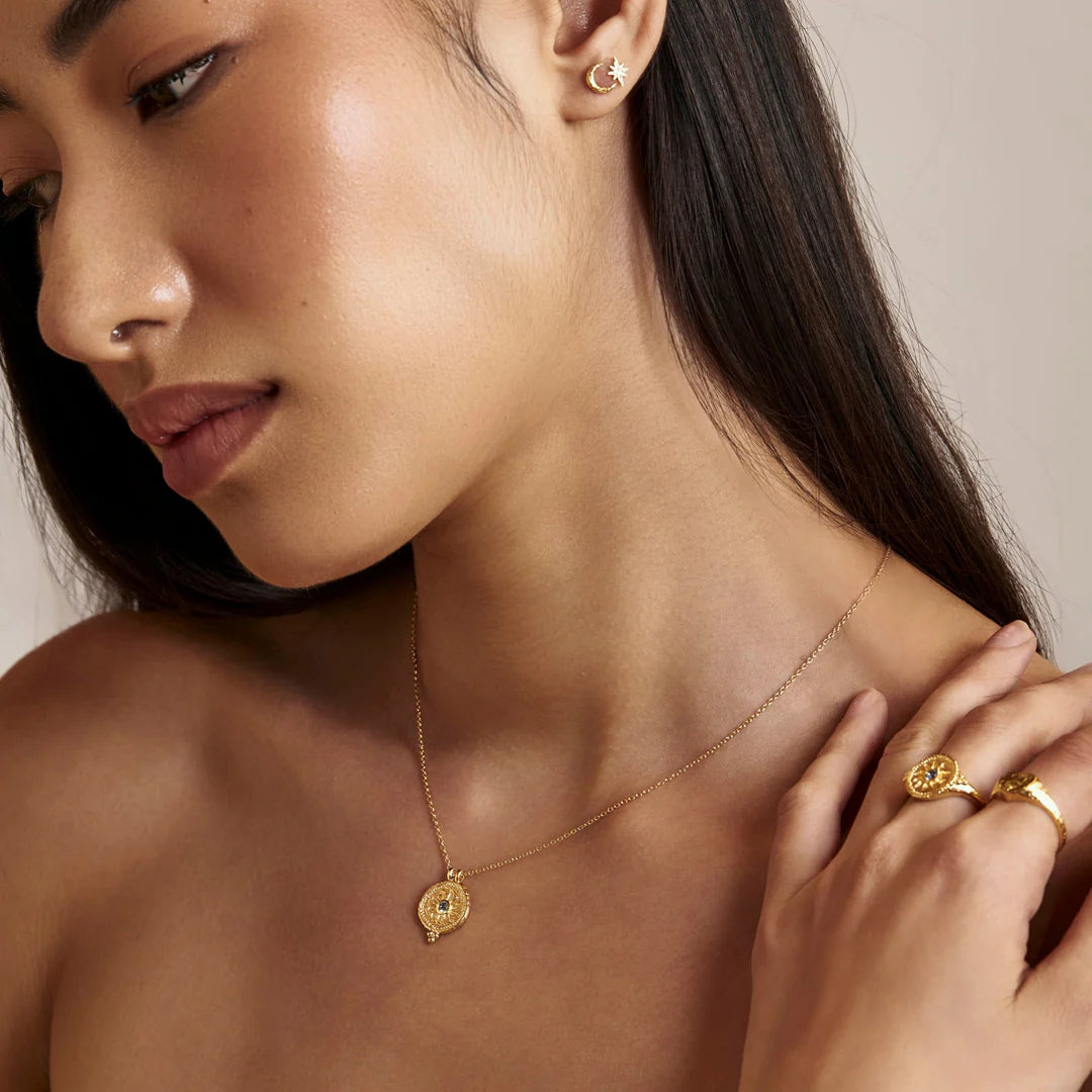 Helios Blue Topaz Necklace by Midsummer Star - Gold