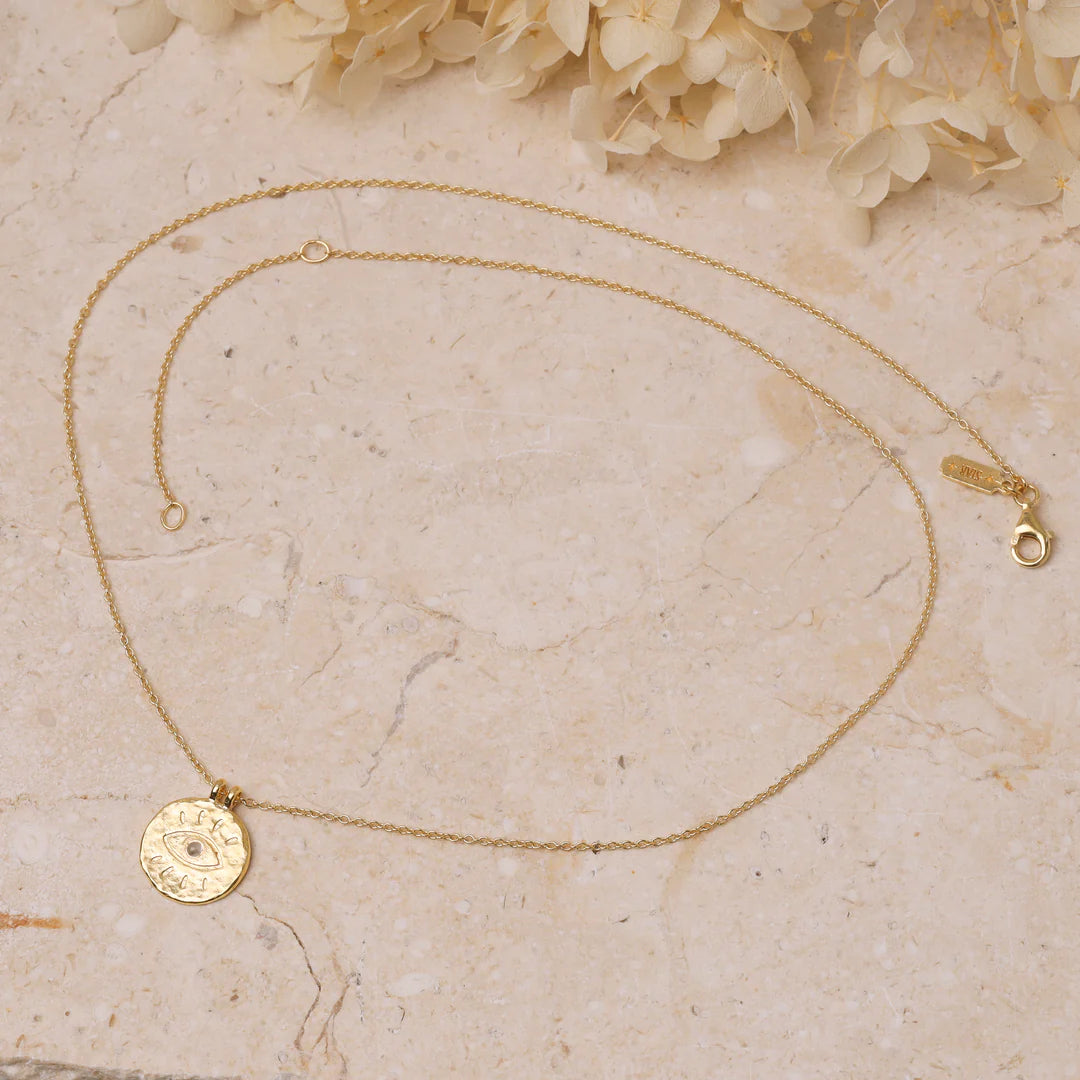 All Seeing Eye Necklace by Midsummer Star - Gold / Moonstone