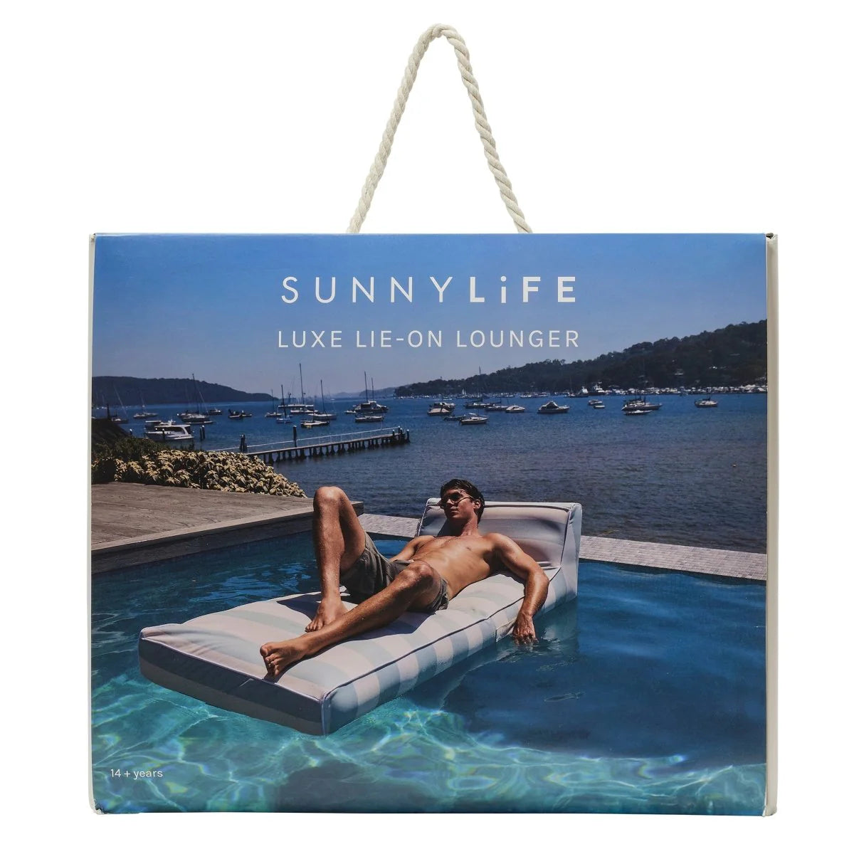 Luxe Lie-On Lounger - Blue Stripe (Sunnylife) - PICK UP ONLY