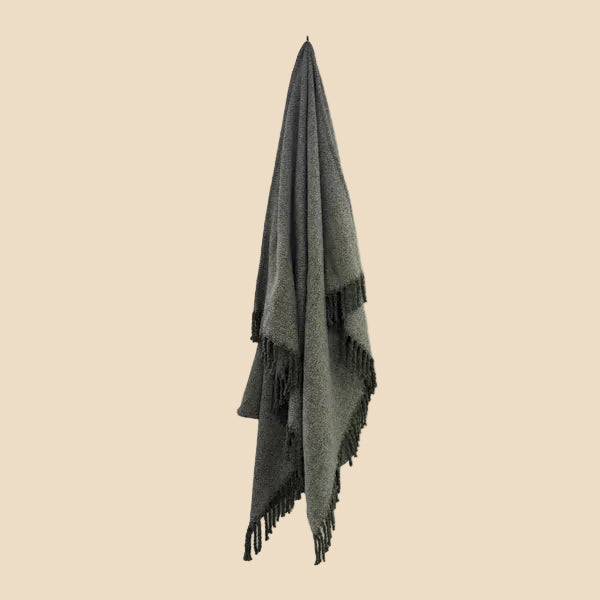 Alba Faux Mohair Throw – Sage Green